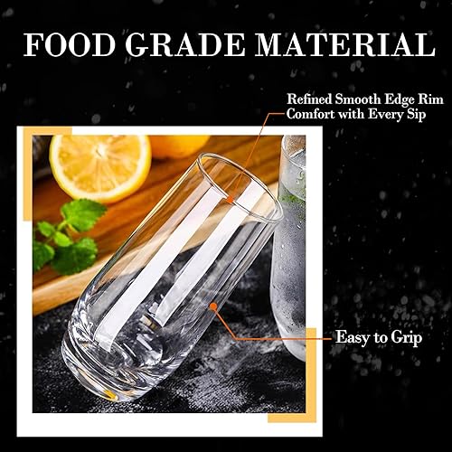 Miniatura 4 de Highball - Juego de 4 vasos altos de 18 onzas, vasos de cóctel transparentes para agua, mojito para jugo, bebidas, restaurante