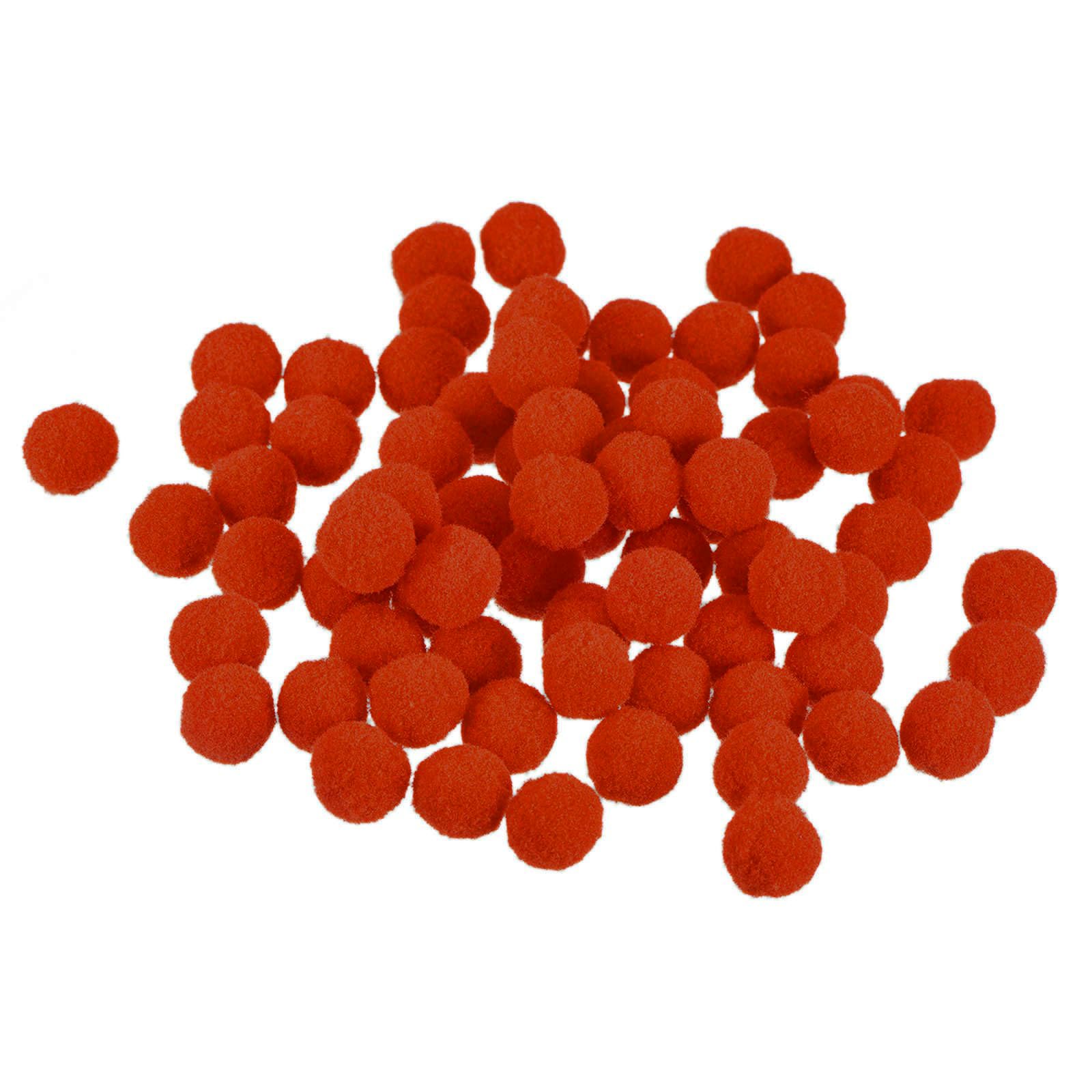 Unifizz 100Pcs Pom Felt Balls, 1.5cm Orange Red Fabric Pom Poms for Crafts, DIY Decor and Festive