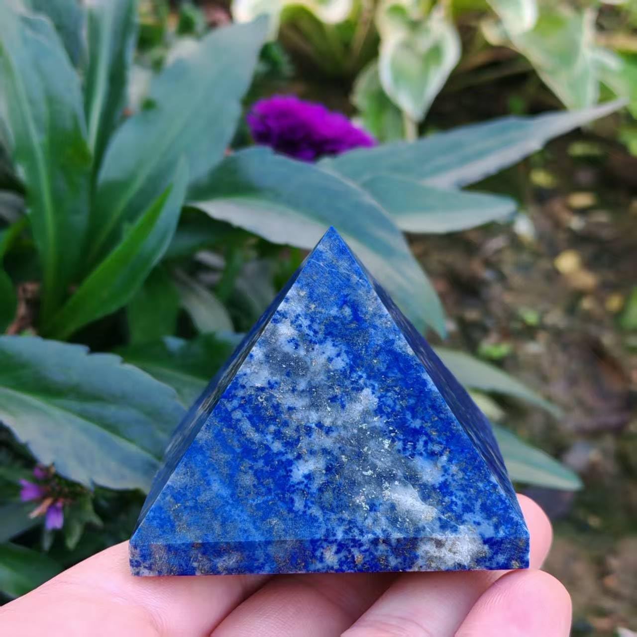 50mm Natural Lapis Lazuli Pyramid Crystal Quartz Healing Stone Ornaments 1pc
