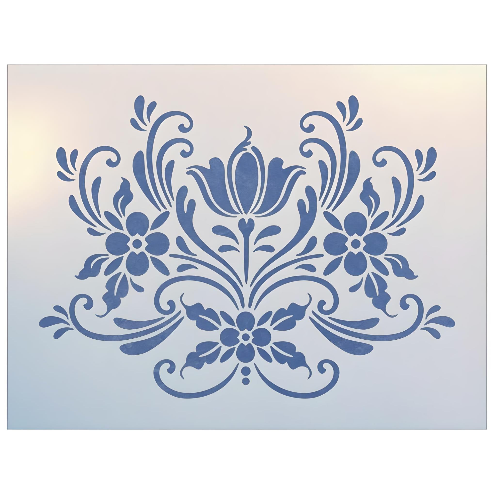 Rosemaling 16 Scandinavian Stencil Template - 13.15" x 9.5" Reusable Nordic Folk Art Pattern for Painting on Wood, Walls, Furniture & Fabric - DIY Craft & Home Decor - The Artful Stencil
