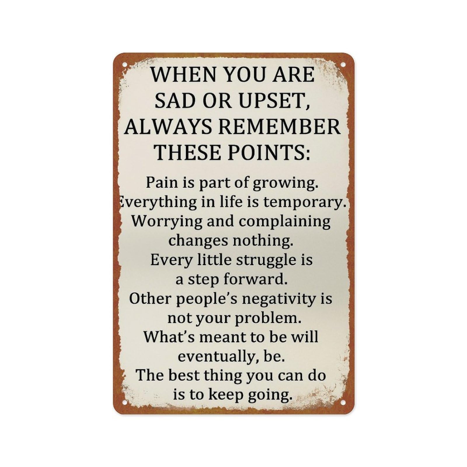 Hlbsdm As Pic When You Are Sad Or Upset Tin Sign Aluminum Metal Sign Posters 8X12 Inch For Living Room Bedroom Bathroom Decoration