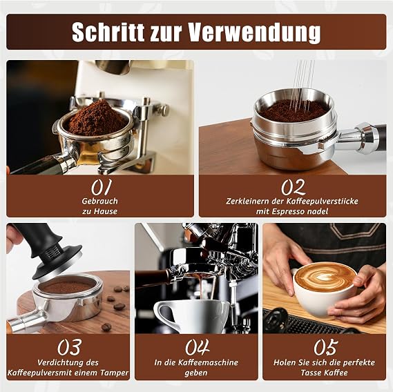 Kaffee Tamper Set 51mm Espresso Tamper Kaffeerührer Werkzeug Espresso