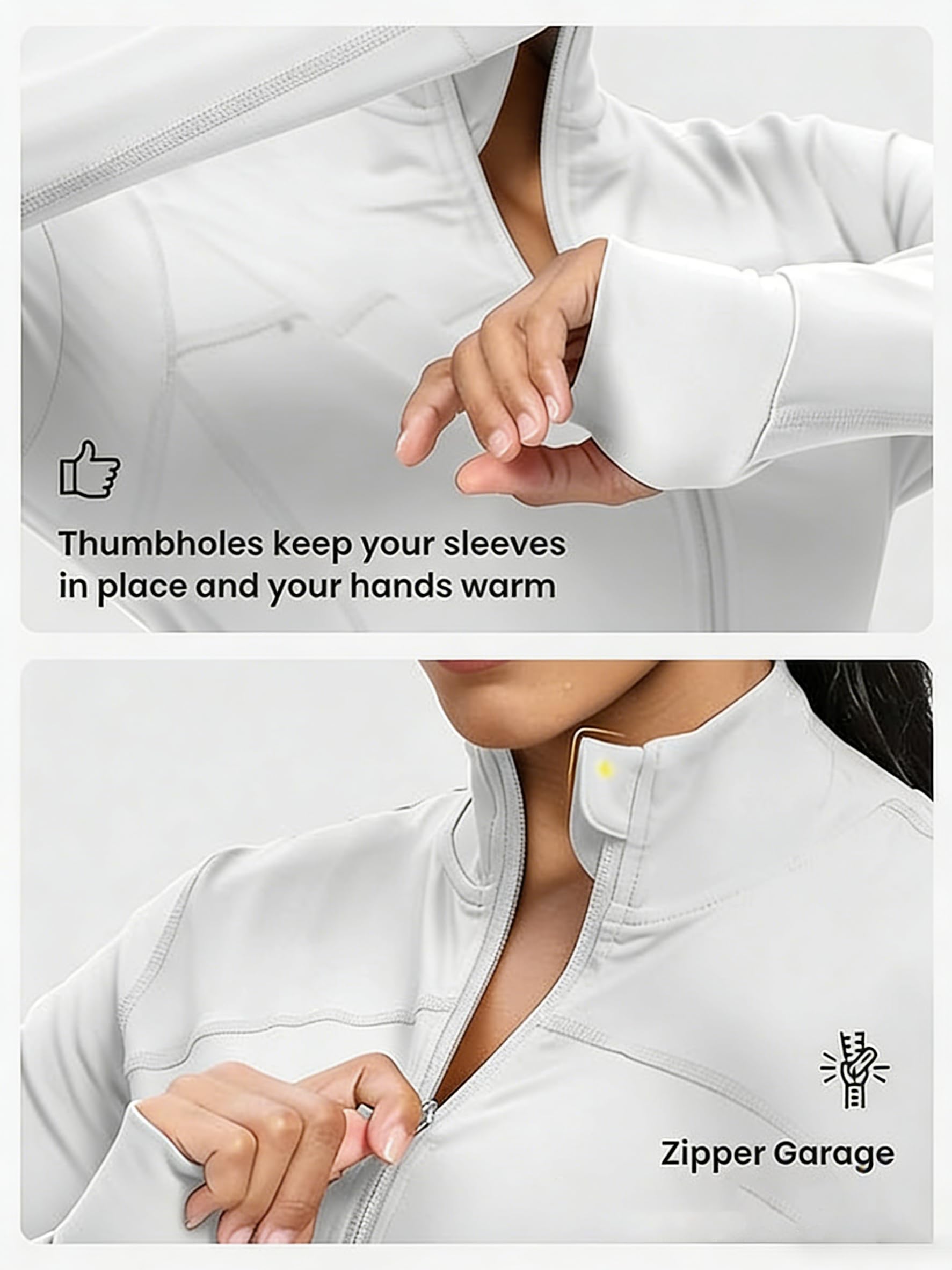 Chaqueta deportiva ligera para mujer, con cremallera completa, para yoga, correr, con agujeros para el pulgar, traje de entrenamiento elástico — view 7