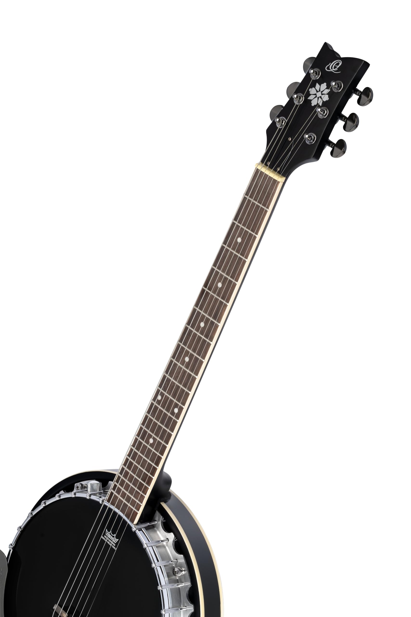 ORTEGA Banjo Série Raven 6 cordes avec housse luxe et capteur intégré - Noir (OBJE350/6-SBK)