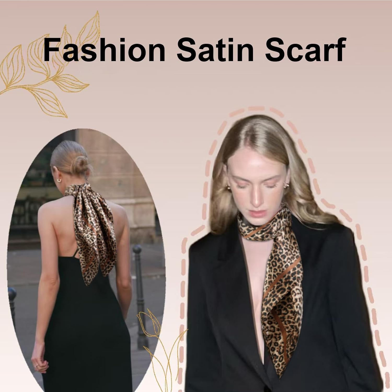 AKTVSHOW Head Scarf for Women Like Silk Square Hair Scarves, Scarf Bandanas for Women 35 Inches - Image 4