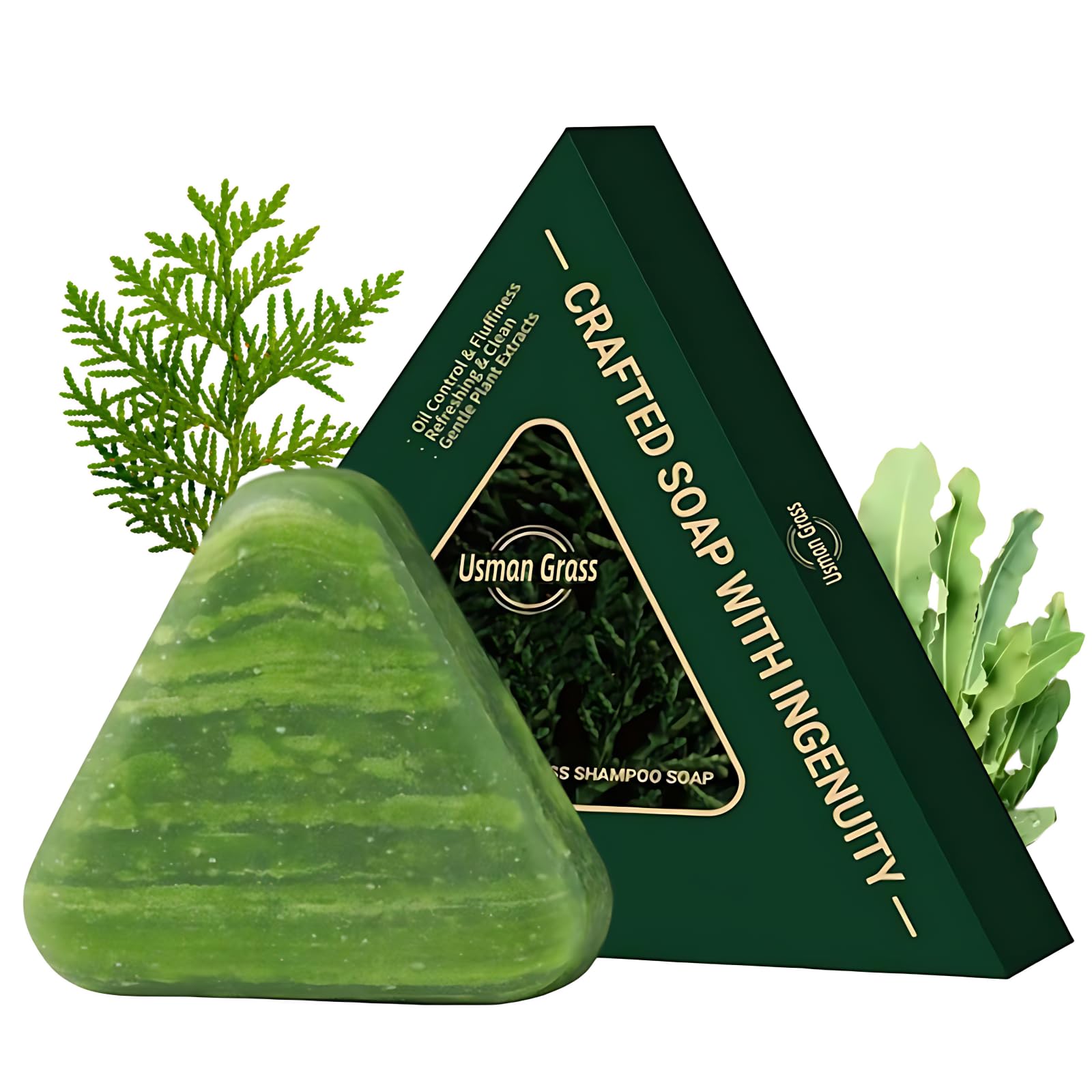 Amazon.com : 1PCS Nature Triangle Shampoo Bar, Nature Seven Green