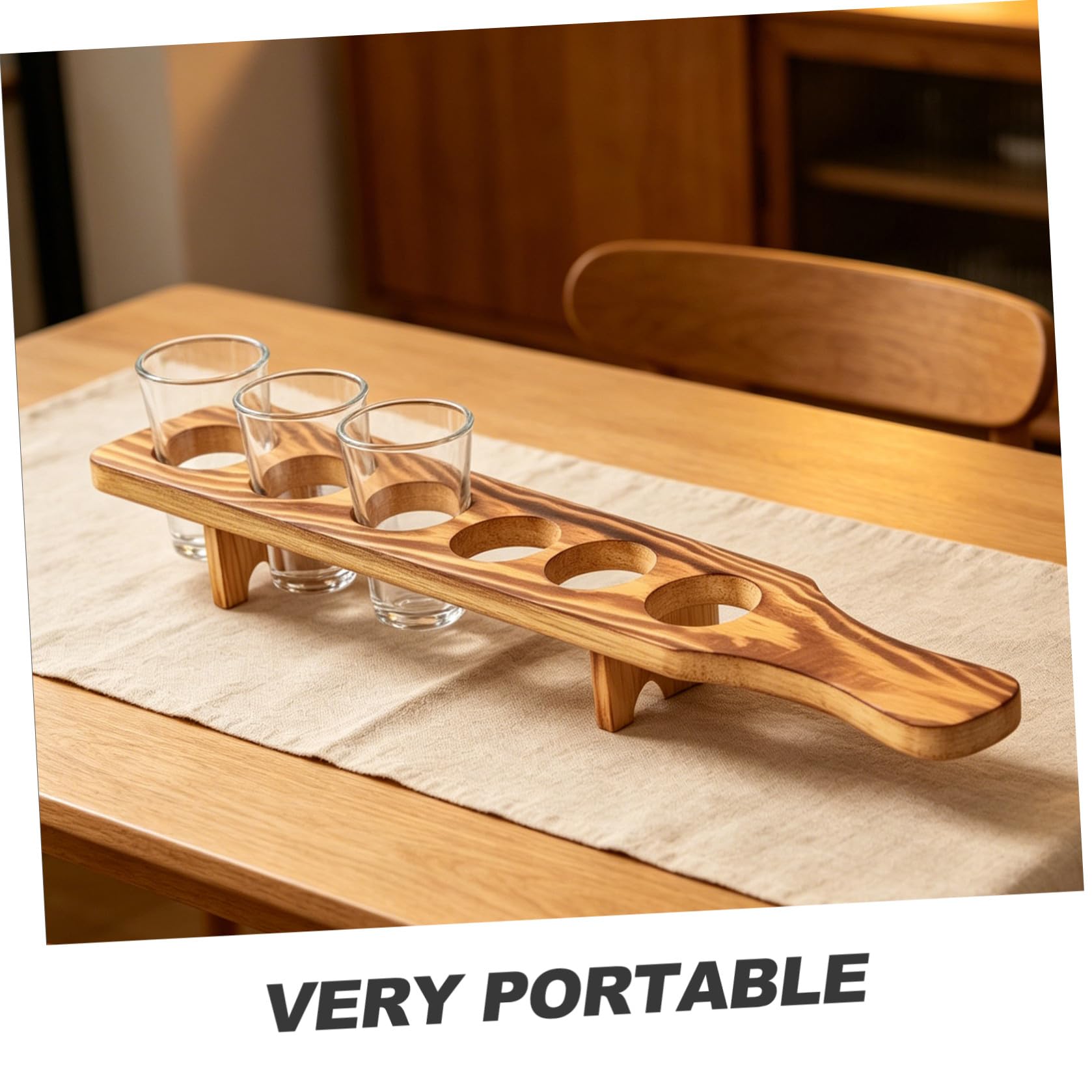 2 Set Set Bicchierini da Shot da 1,5 Oz con Vassoio in Legno Rustico