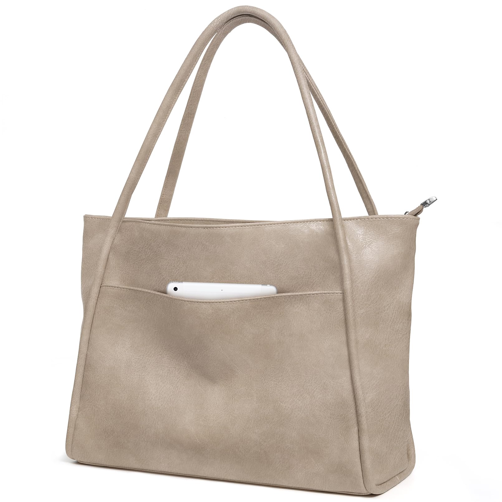 Utenwat Large Tote Bag for Women Work with Zipper 16L Vegan Leather Ladies Travel Purses and Handbags