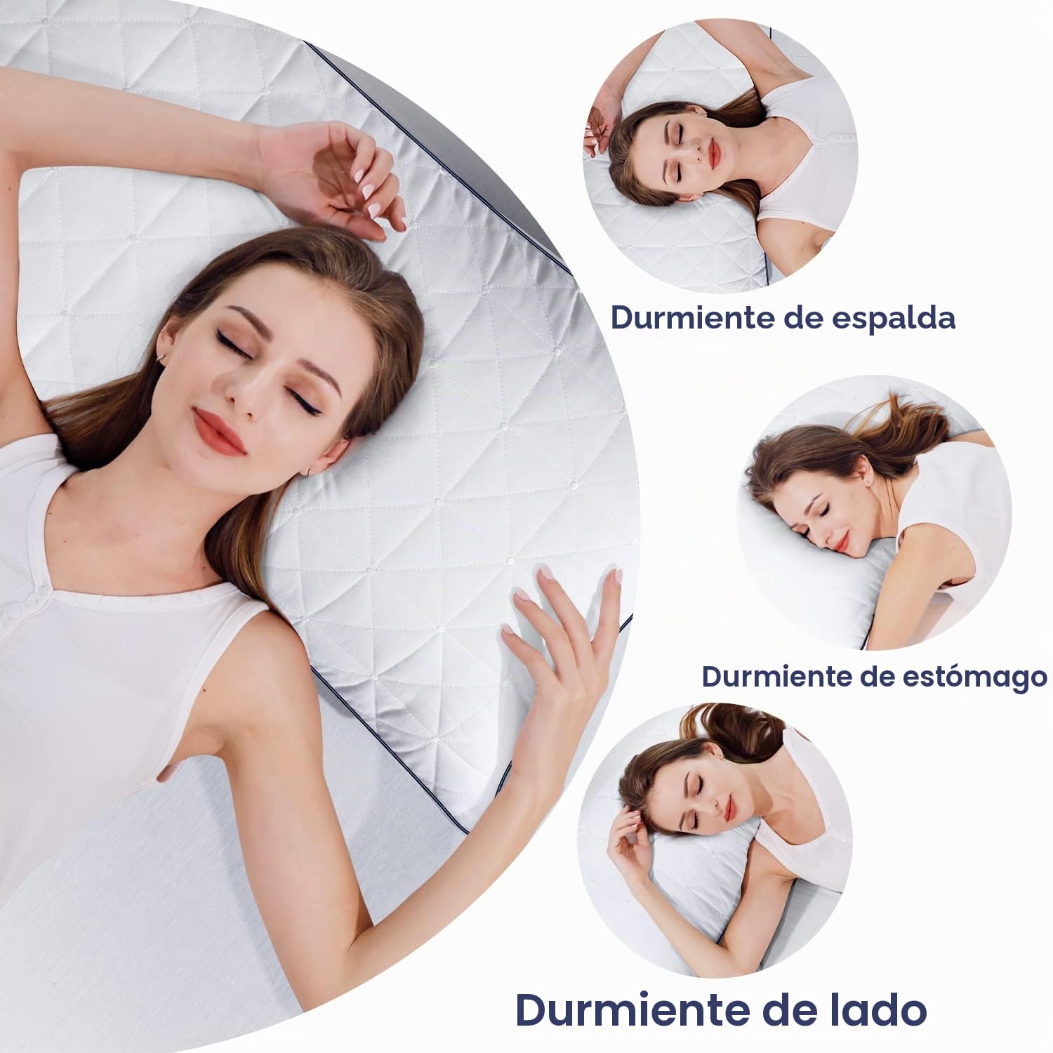 BedStory Juego de 2 almohadas de 80 x 80 cm, con cremallera, 2 almohadas de microfibra de 1500 g, transpirables, lavables para alérgicos, certificado Oeko