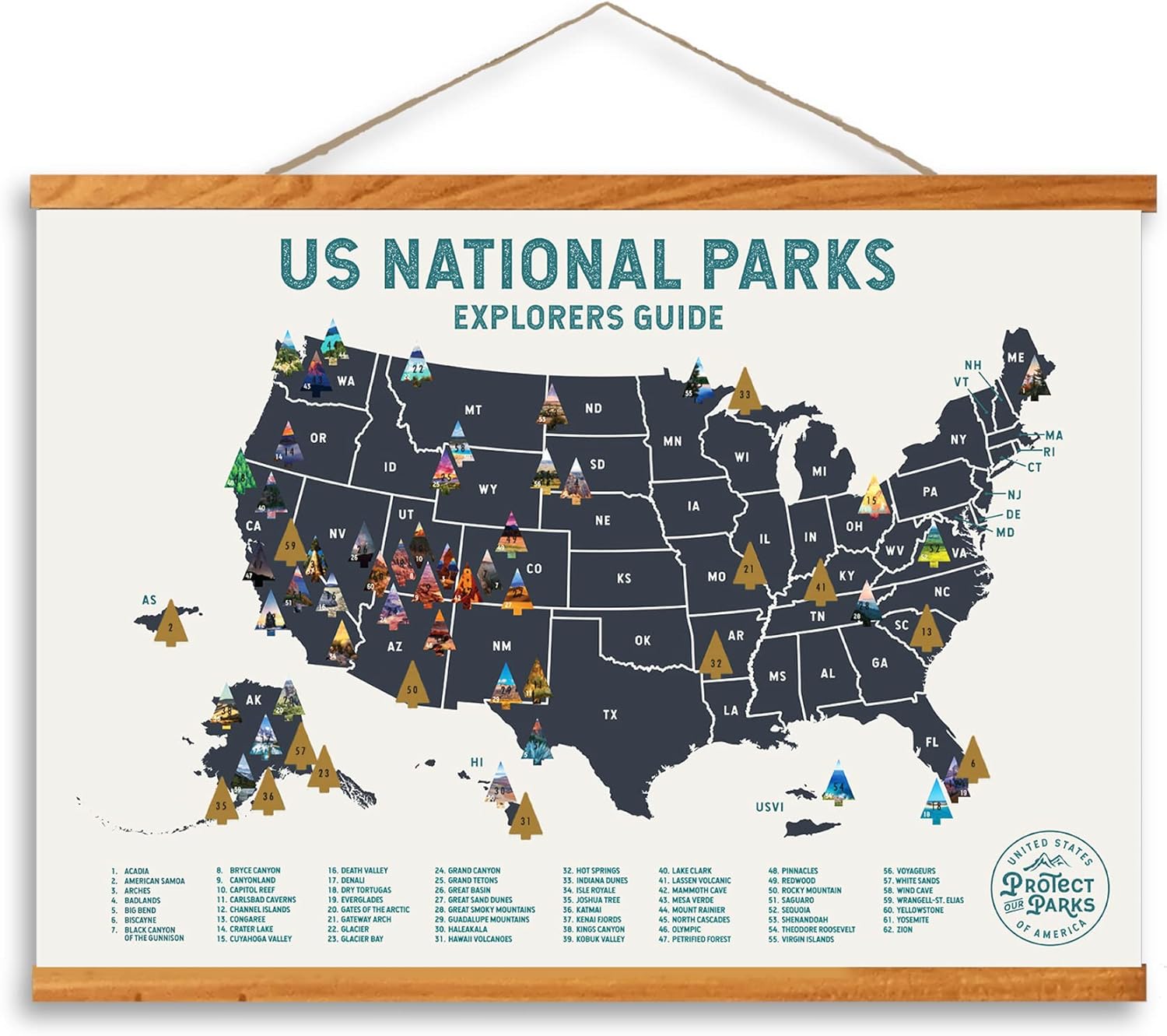 Flash Deals - 70% OFF Epic Adventure Maps USA National Park Scratch Off Map (24” x 17”) - Interactive Travel Scratch-Off Poster Reveals Images of All US National Parks - Great Gift for Travelers (Beige + Frame)…
