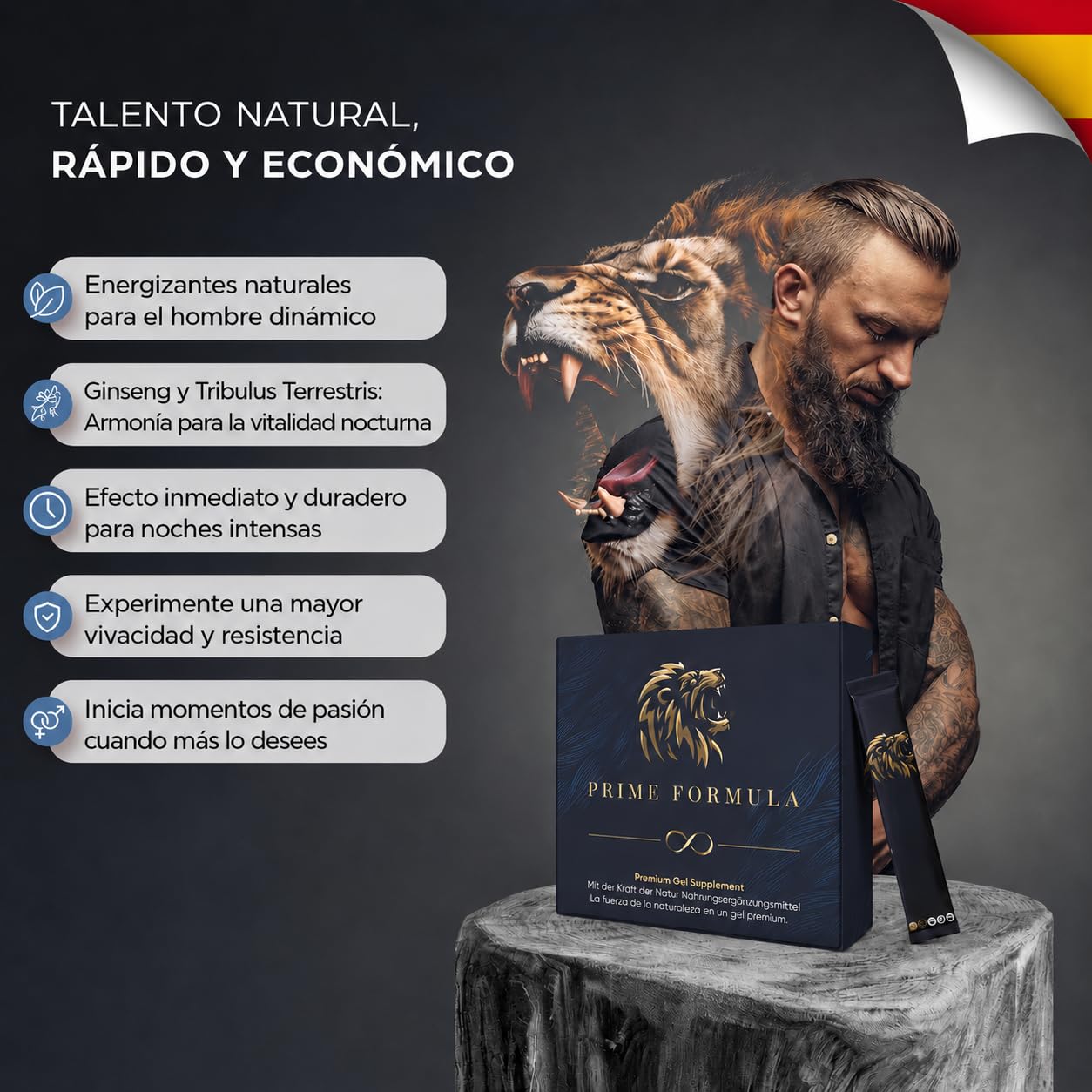 PRIME FORMULA Miel Afrodisíaco Hombre, Efecto Inmediato, 12x12g Stick Miel Gel, Fuerte para Hombres Activos