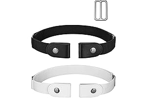 No Buckle White Belt for Women and Men