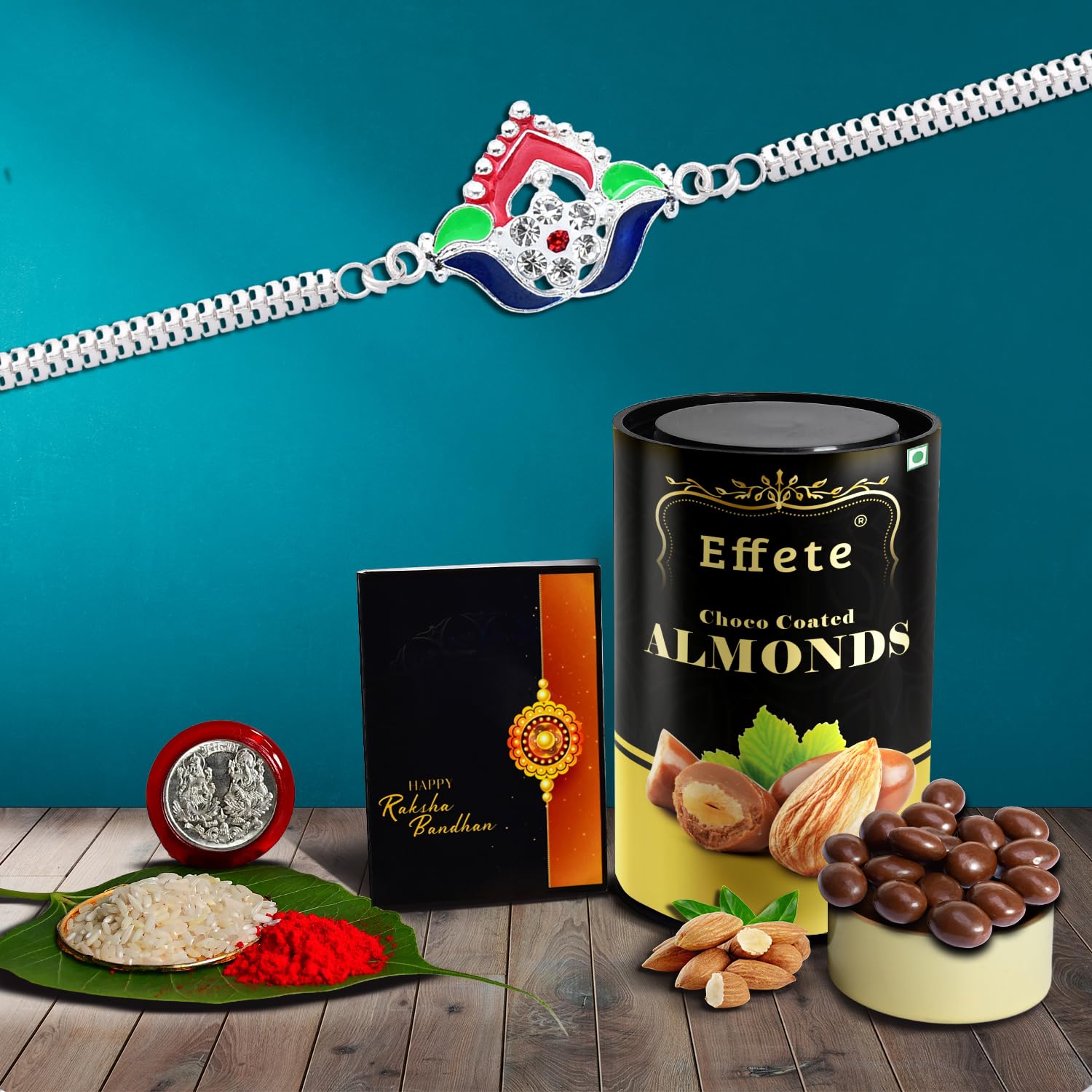 DeoDap (K1_C9_EP) Multicolor Bracelet/ Rakhi & Chocolate Peanuts | Rakhi for Brother with Gift | Bracelets for Men Stylish | Rakhi Combo for Brother | Rakshabandhan Gift |-image-46