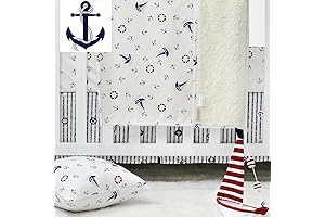 Brandream Baby Crib Bedding Set for Boys Coastal Ocean Anchor Nautical Boys Nursery Bedding Set