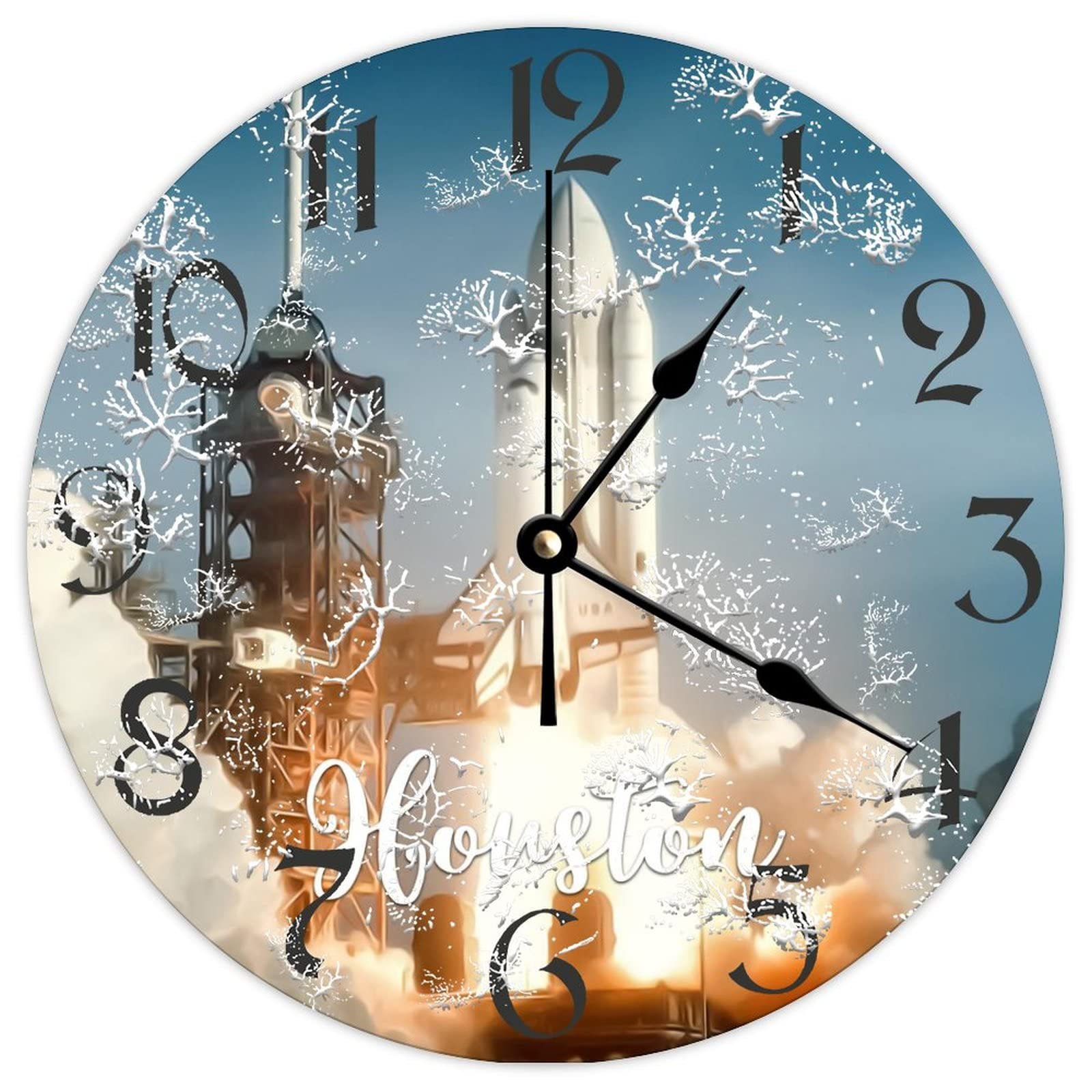 Horloge en bois Houston City idéale pour créer une ambiance chaleureuse dans le salon