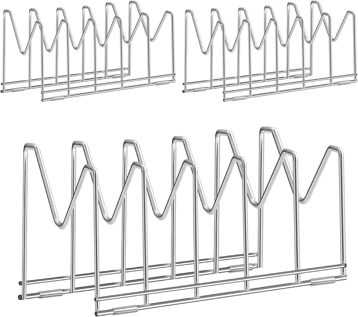 Organize It All Vinyl Coated Kitchen Wire Lid Plate Rack, 8