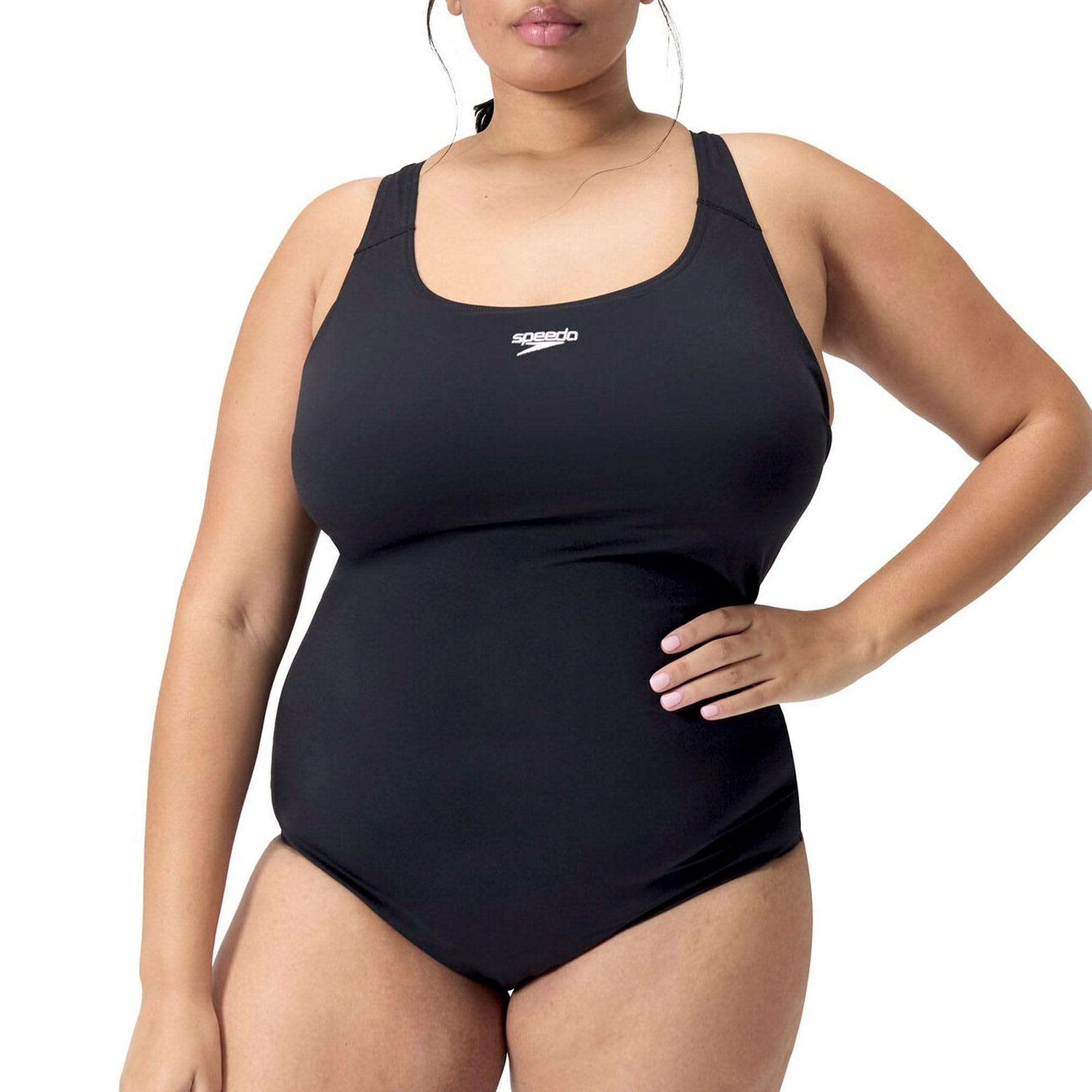 Speedo ECO Endurance+ Medalist (Plus Size) Maillot de Bain Femme, Noir, 52