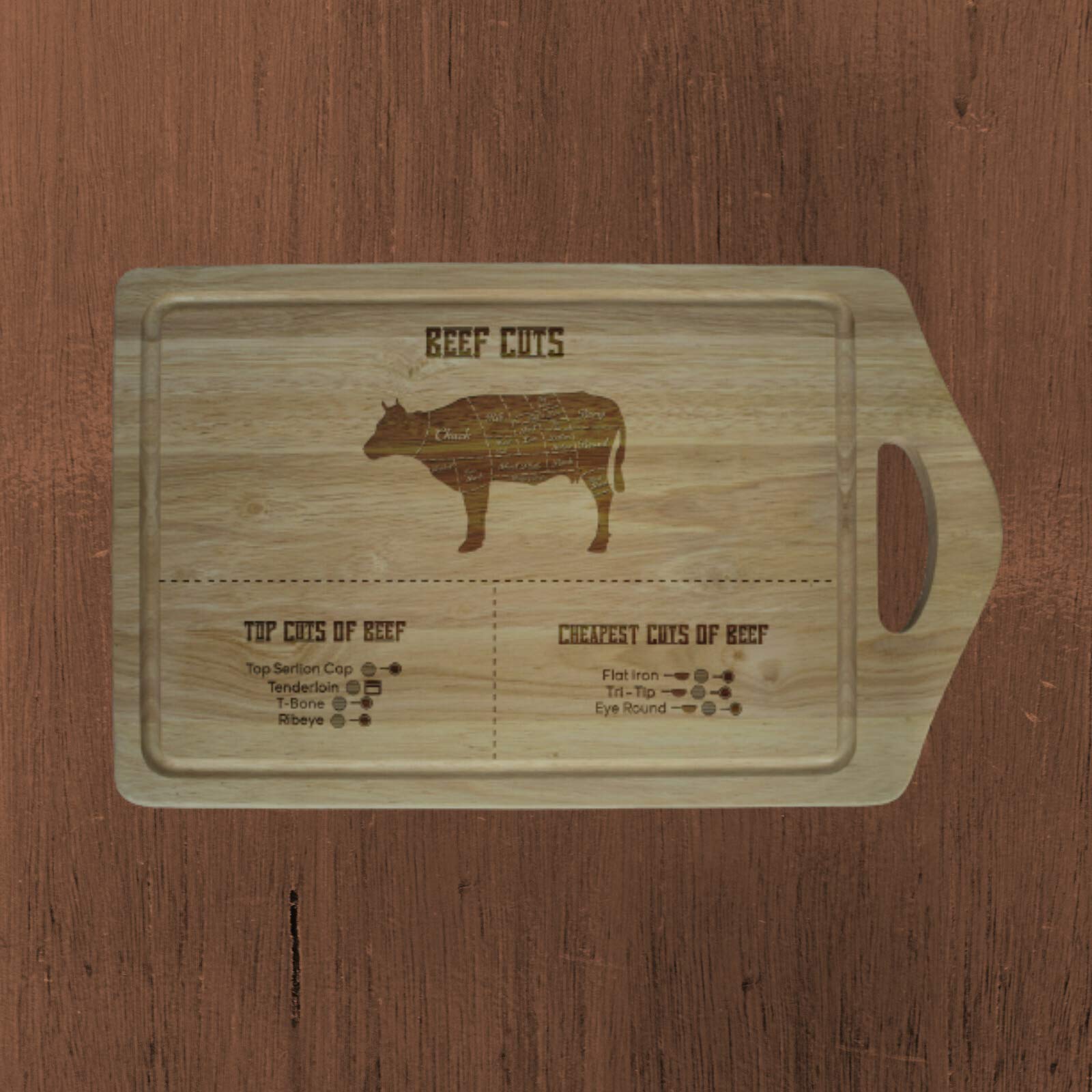 Be-Creative Tabla de cortar de madera personalizada, regalo grabado con láser, tamaño extra grande 450 mm x 280 mm, estilo 11