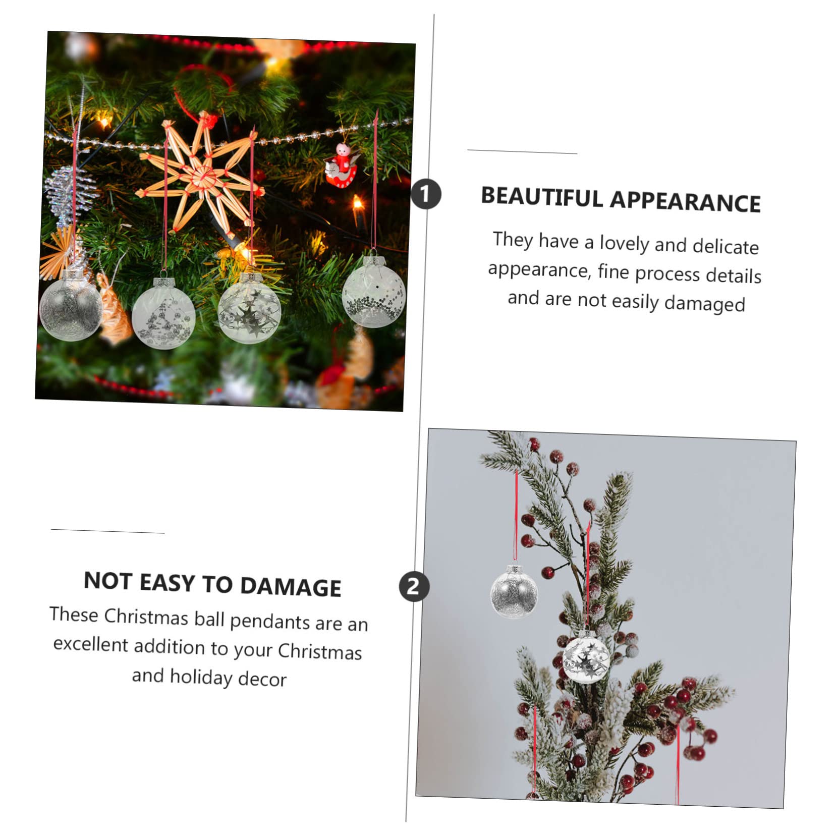 Boules de Noël Décoratives à Suspendre pour Sapin de Noël et Décoration Intérieure Style Aléatoire
