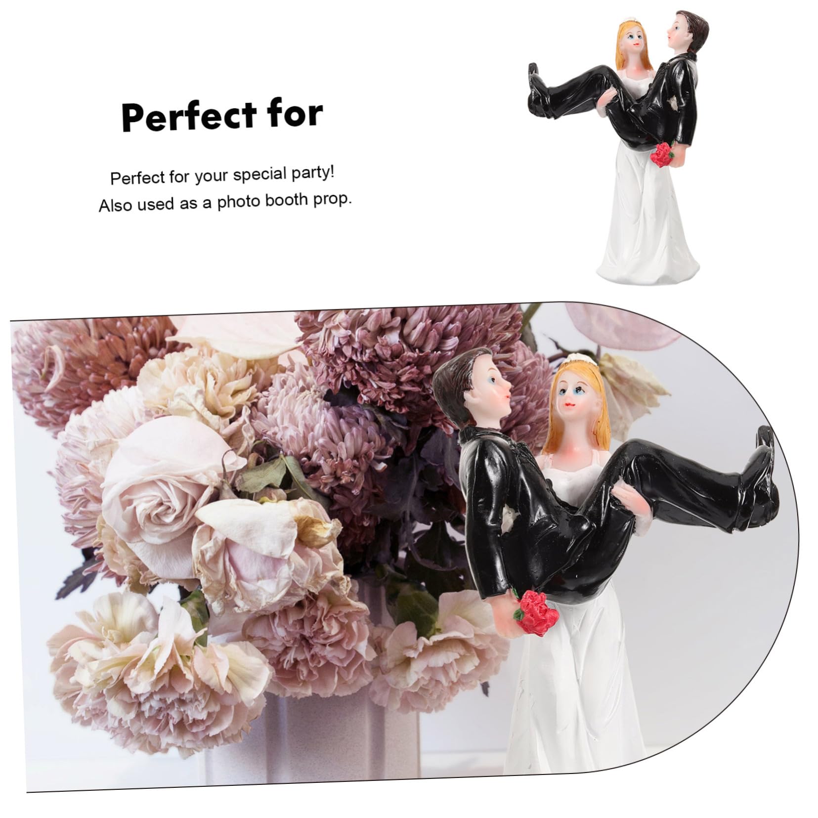 Amosfun 2 Stück Kunstharz Kunsthandwerk Ornamente Hochzeit Braut Und Bräutigam Cupcake Cartoon Puppe Figur Paar Braut Und Bräutigam Dekorationen Paar Skulptur Wohnzimmer