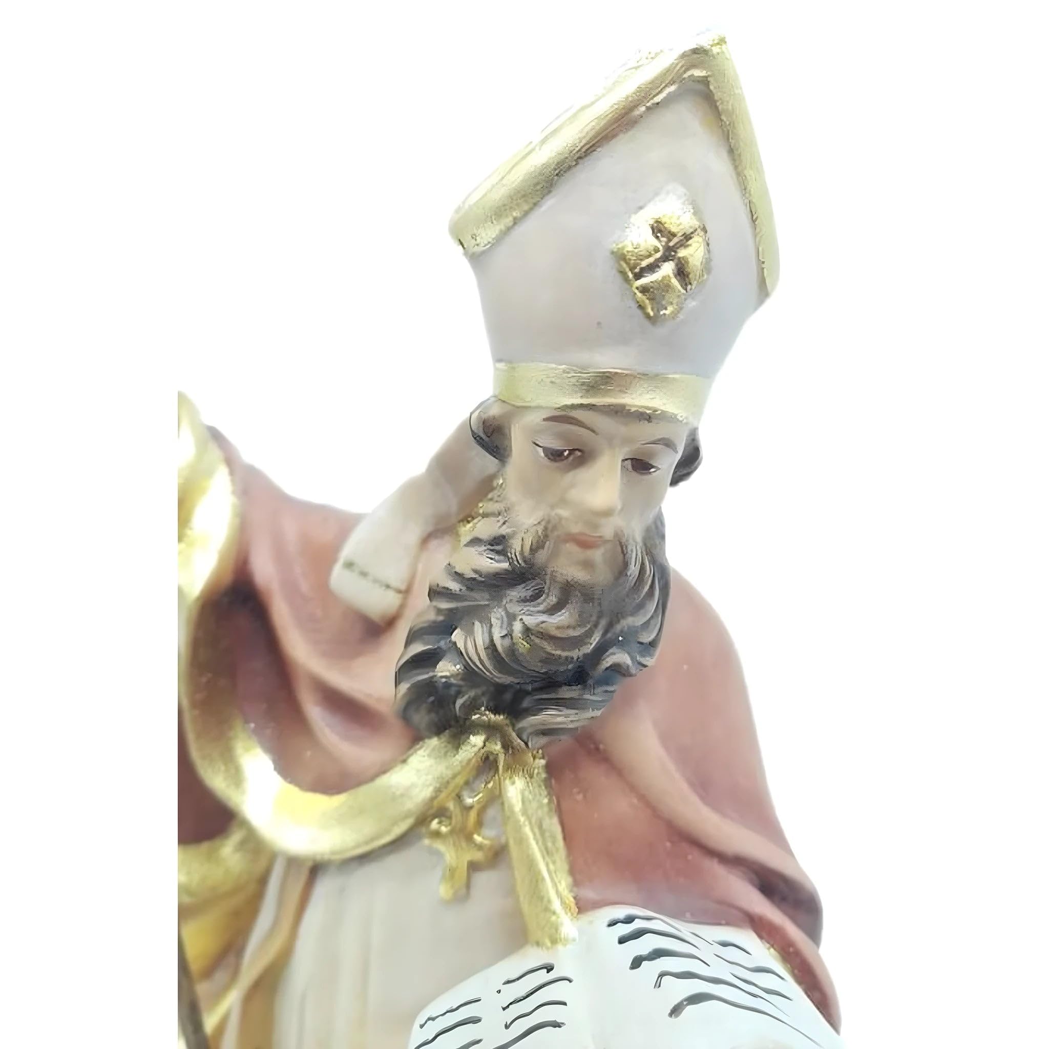Dolfi Święty Corrado portret z drewnianą książką 30 cm | Naturalne drewno w Val Gardena | Figurka szopka