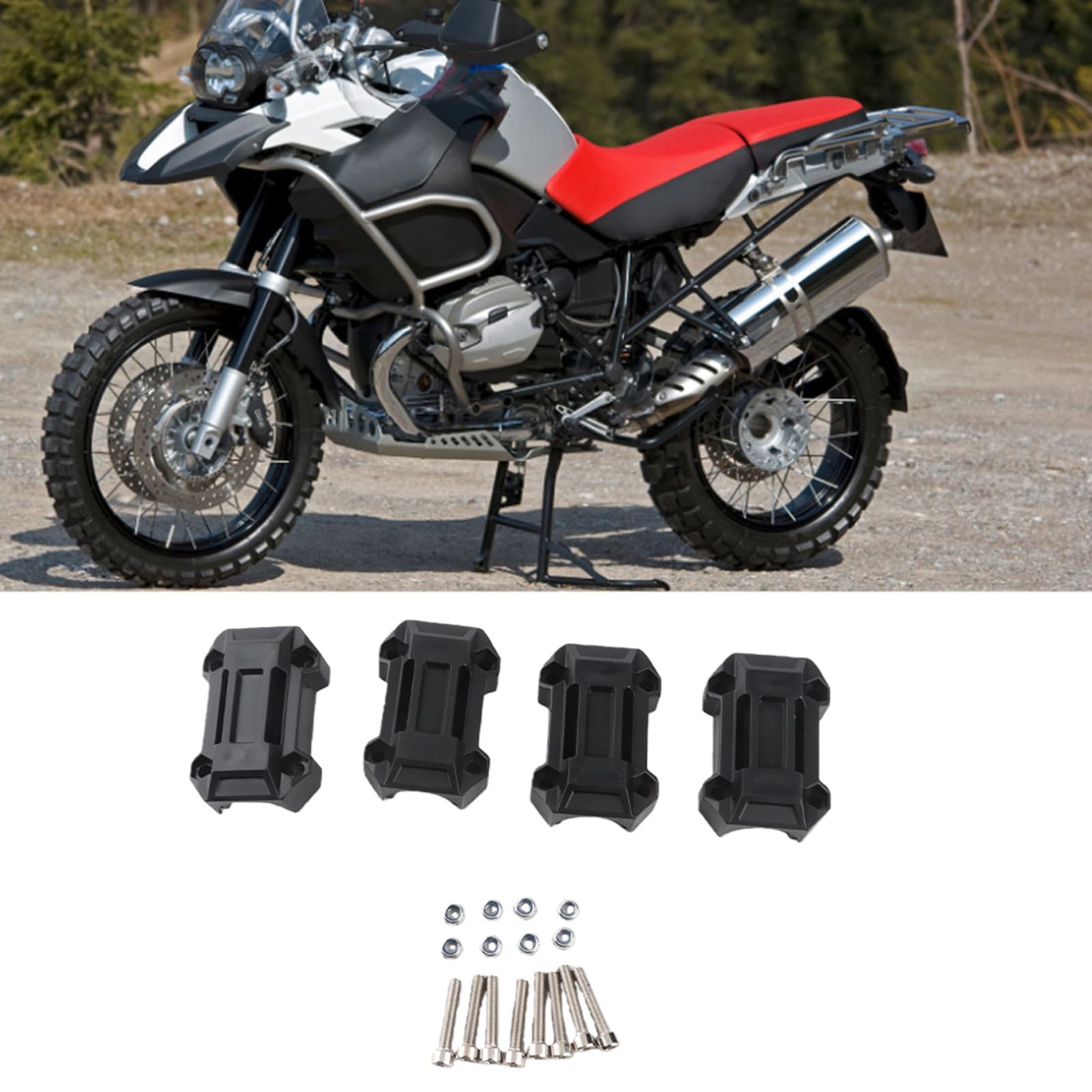 1 Paar Stoßstangenschutzblöcke, Dekoratives Universal-Motorrad-Motorblockschutzdekor, Passend für R1200GS R1150GS 22/25/28 Mm
