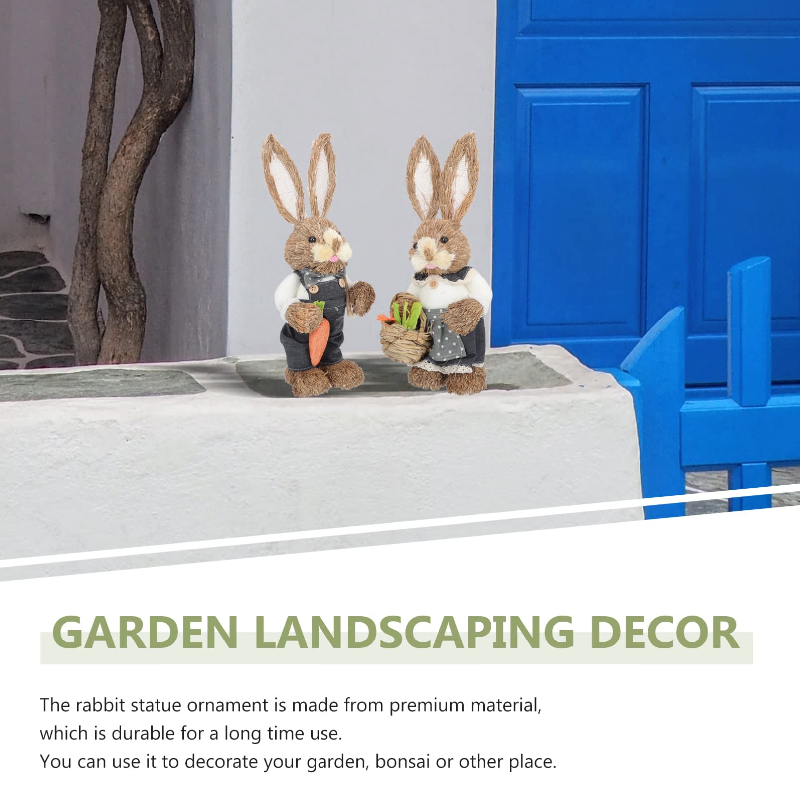 Abaodam 4stücke Woven Bunny Figuren Handgefertigte Deko Hasen Für Ostern Große Rattenstatue Für Wohnzimmer Garten Und Kinderzimmer Leichte Und Niedliche Osterdekoration