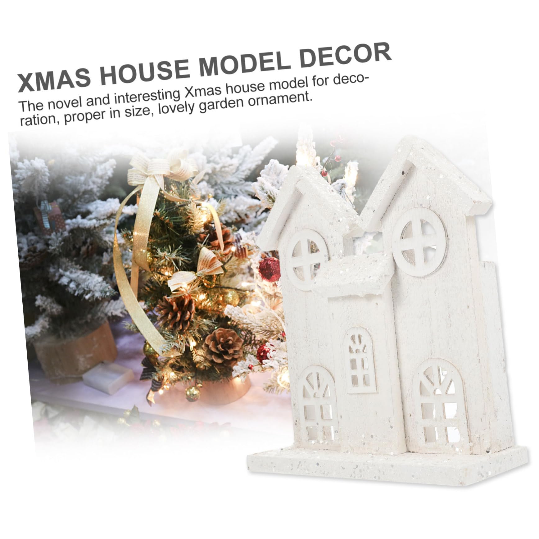 COLLBATH Weihnachtshaus Holzornament Mit Schneeszene Leuchtende Weihnachtsdekoration Für Outdoor Weihnachtsdekorationen