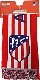 Sciarpa telare Atletico Madrid a righe orizzontali - Nuovo stemma - Rosso - Bianco - Blu Navy