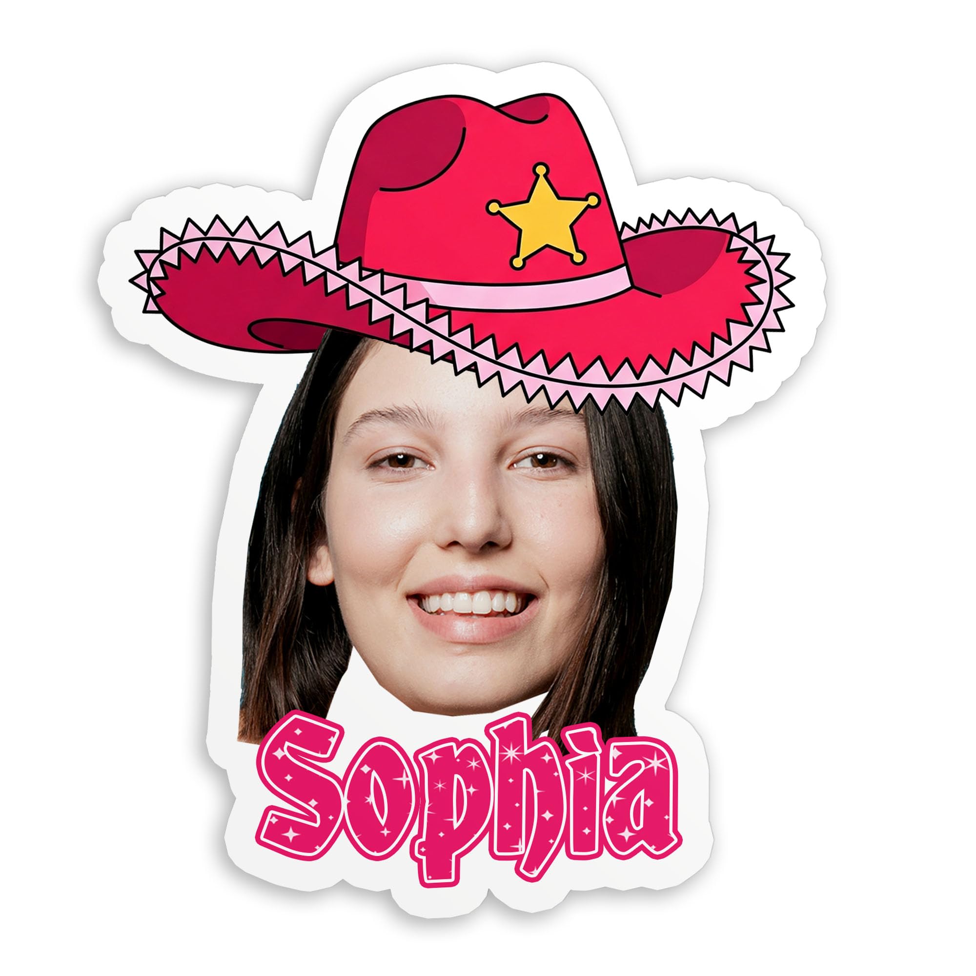 Custom Cowgirl Photo Name Sticker Personalized Cowgirl Hat Boots Western Country Waterproof UV DTF Transfer Vinyl Stickers Laptop Water Bottle Cars