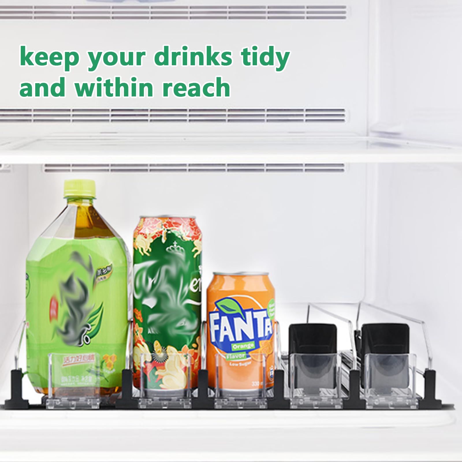 Organisateur de Réfrigérateur pour Canettes, Support de Canettes avec Poussoir Automatique Distributeur Automatique de Boissons Rangement Pratique pour Canettes de Soda et Boissons