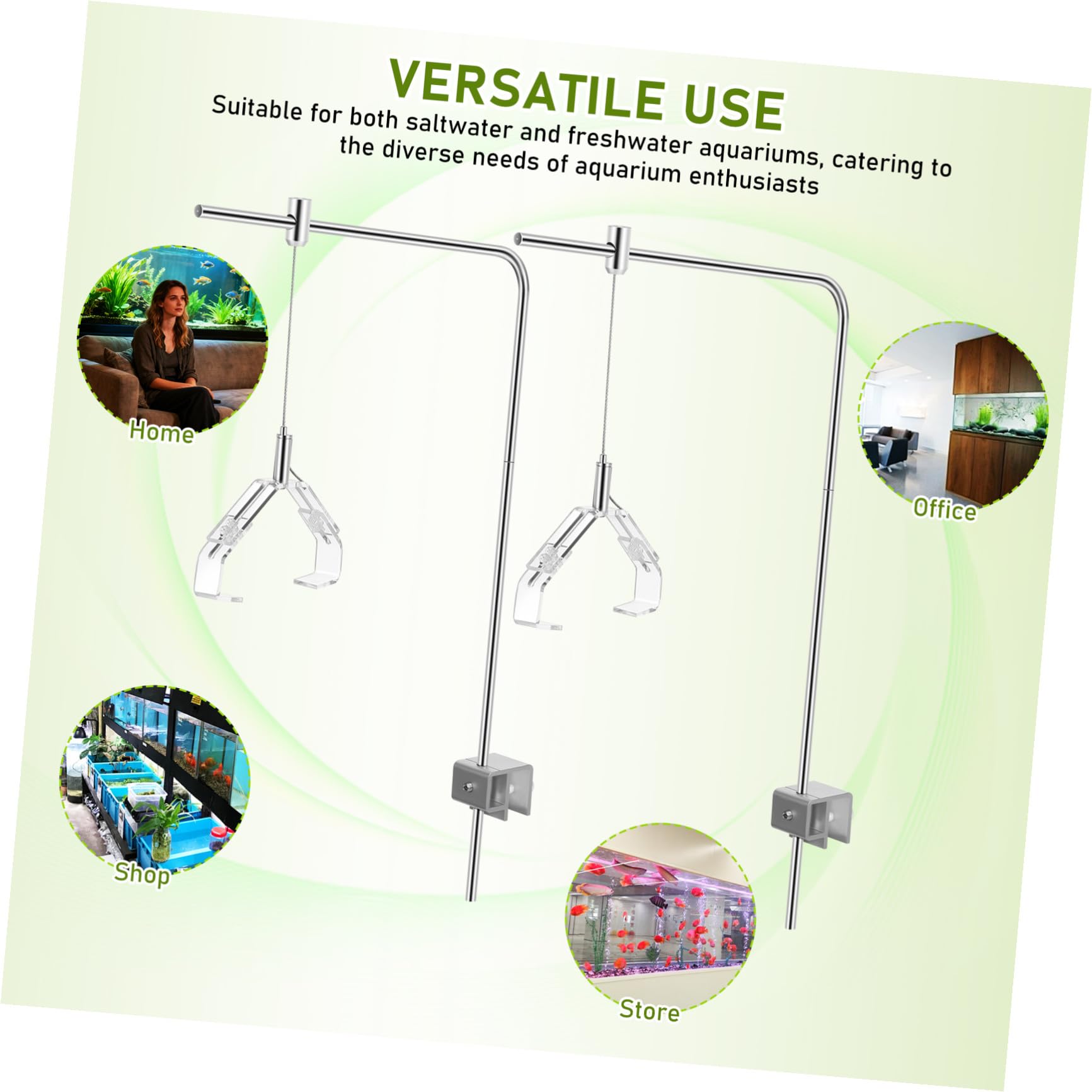 PRETYZOOM Soporte de Aleación de para Acuario de Luz Ajustable 2 Piezas Clip para Acuarios de Agua y Salada para Peceras