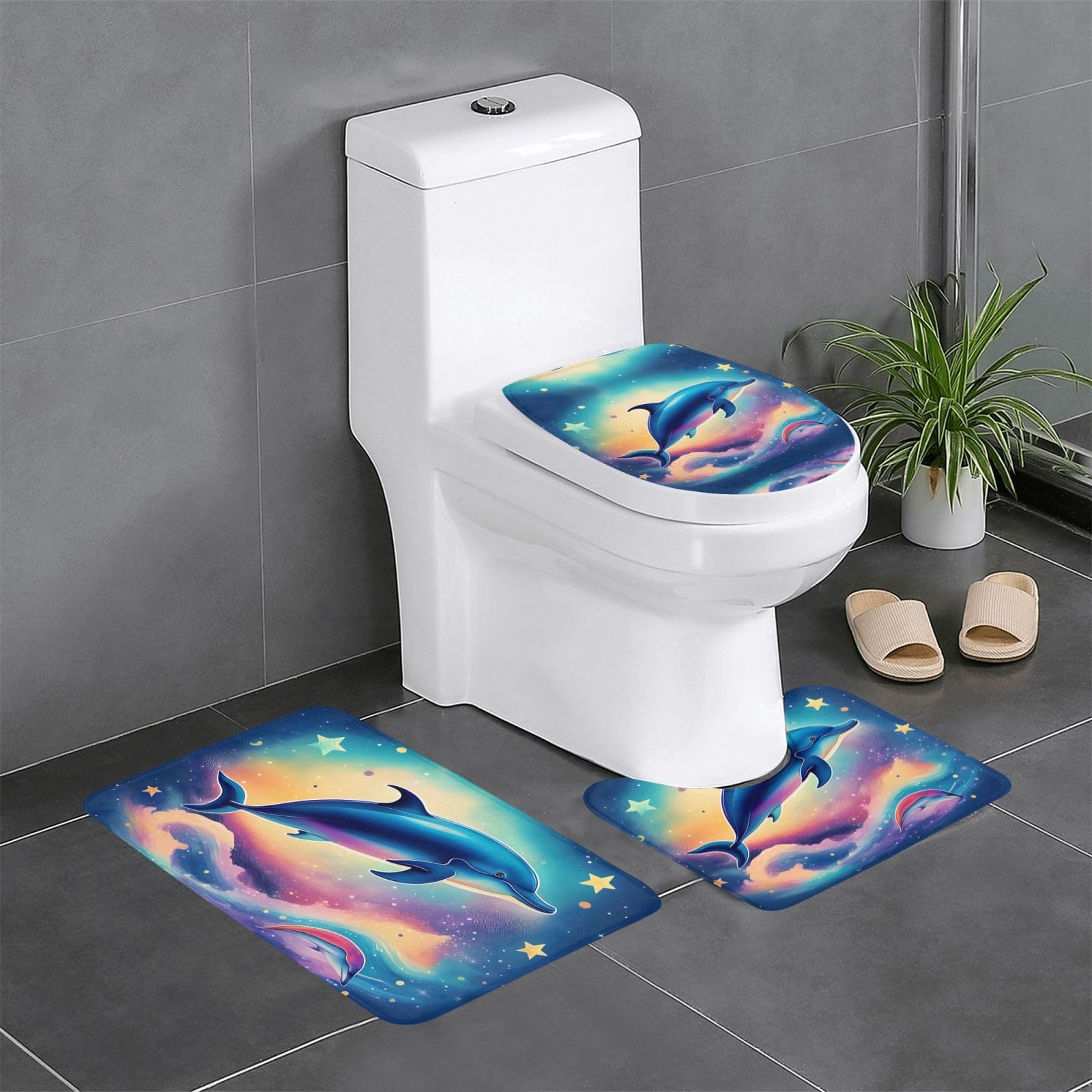 Tapis de salle de bain antidérapants colorés pour sécuriser le sol des WC et coiffeuse