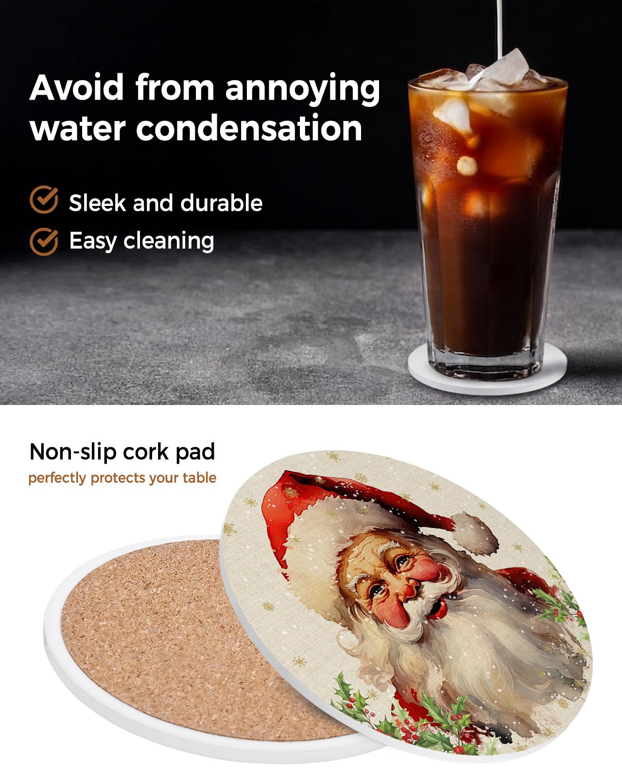 Vidrio Transparente Posavasos Cristal Transparente - Juego 6 Unidades - 3.5 Pulgadas - Resistente Al Calor - Con Base Antideslizante Posavasos Decorativos Vidrio