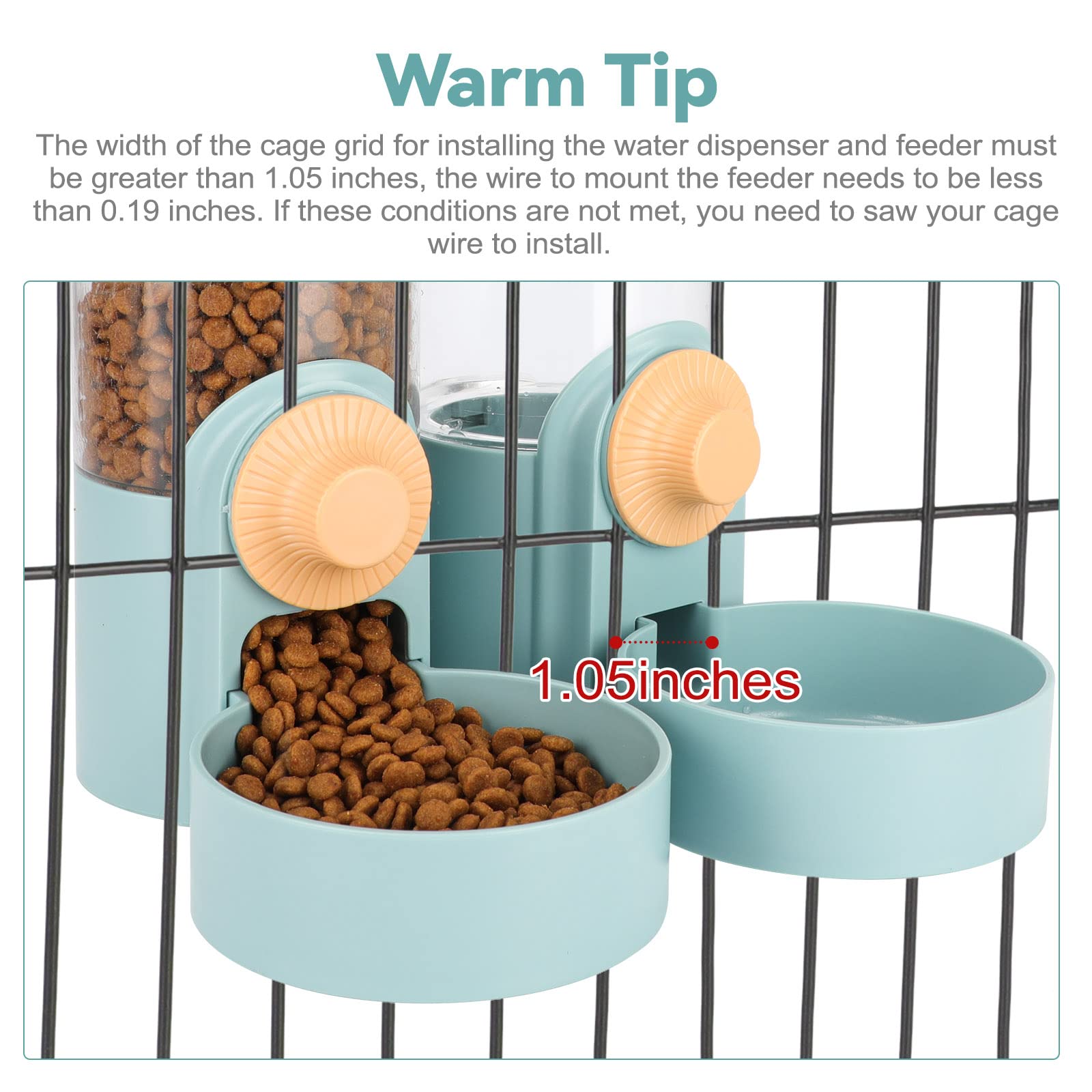 YIUPEDRFG 2 stuks hangende automatische voer- en waterdispenser voor YIUPEDRFG 2 stuks hangende automatische voer- en waterdispenser voor