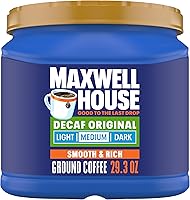 Maxwell House Decaf Original Medium Roast Ground Coffee, 29.3 oz Canister - Smooth Rich Flavor, 99.7% Caffeine Free