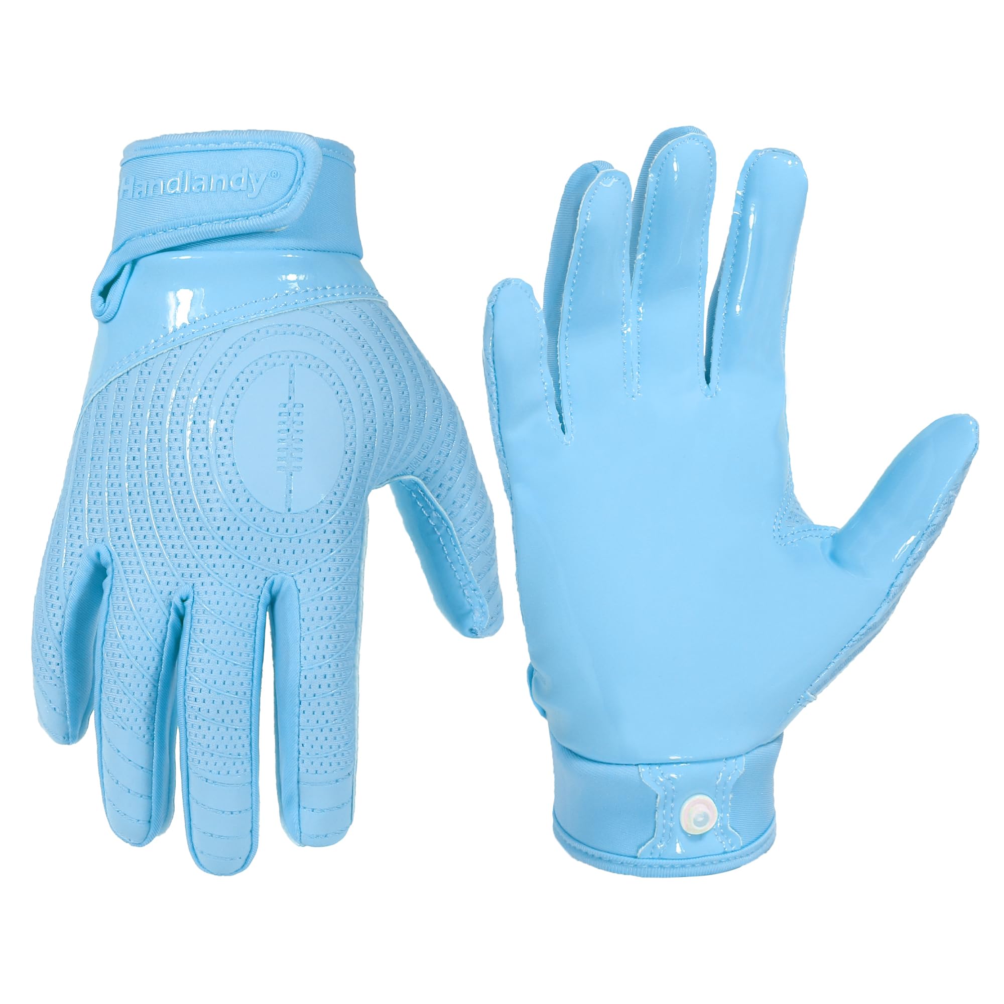 HANDLANDY Youth American Football Gloves, Sticky Wide Receiver Gloves for Kids Boys Girls, Stretch Fit Football Gloves (Blue, S) — image 1