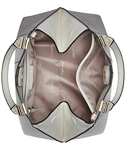 Calvin Klein Granite Geometric Satchel 2 in 1, Vegan Leather, 2 Pockets