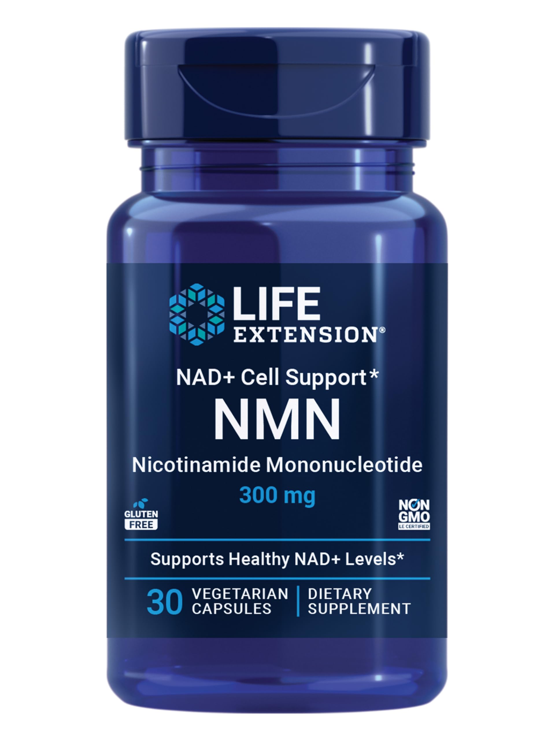 Life Extension NAD+ Cell Support NMN, Energy Support, 300 mg, 30 Capsules Unflavored 30 Count (Pack of 1)