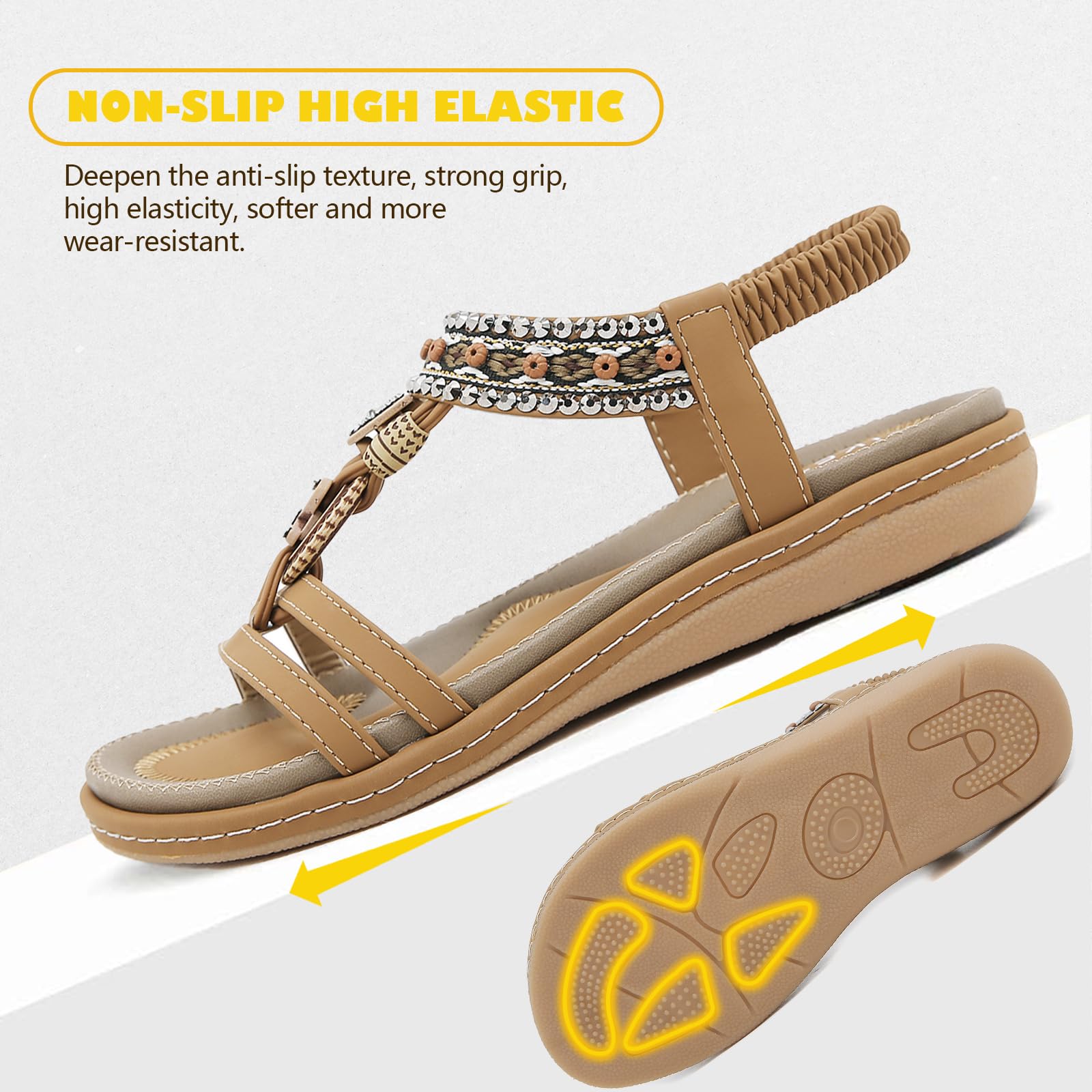 Sandalias Mujer Verano Plana Comodas Bohemio Casual Sandalia