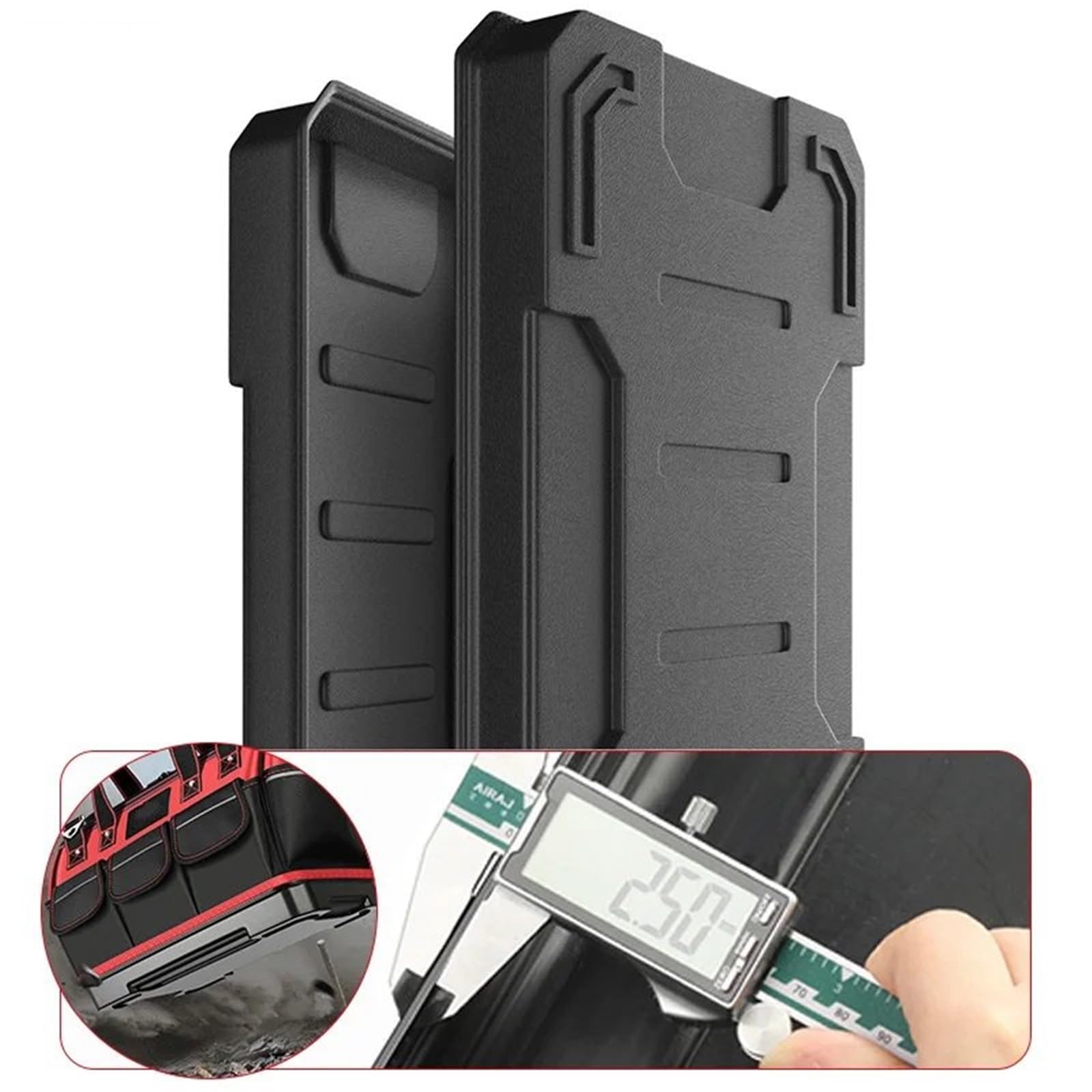Borsa portautensili, borsa portautensili a bocca larga con base rigida in ABS, adatta per elettricisti, idraulici, proprietari di casa Tool scatola per l'organizzazione