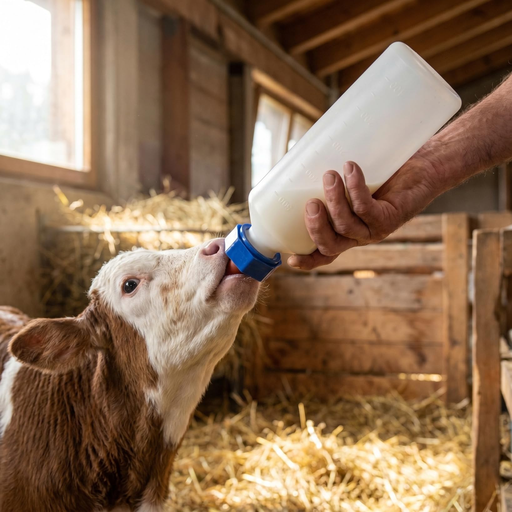 Yardwe Bouteille de traite 500 ml pour veaux, biberon d'élevage nutritif et de lait à nourrir – Idéal pour les petits animaux, les chats, les chiots, les chèvres et les moutons Feeder pratique pour