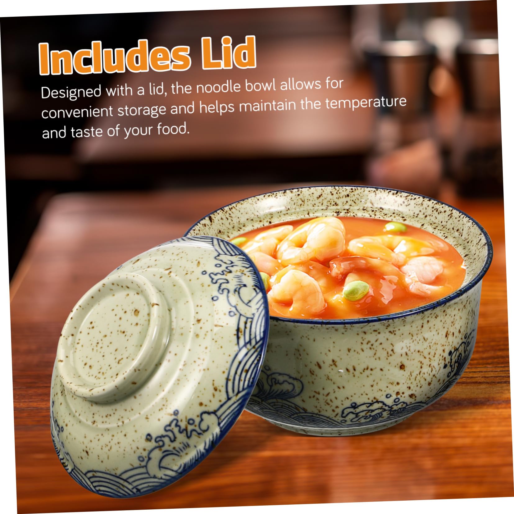 1satz Ramen Schüssel Set Mit Deckel Keramik Schüssel Essstäbchen Und Für Suppen Und Instant-nudeln Design Für Zuhause Und
