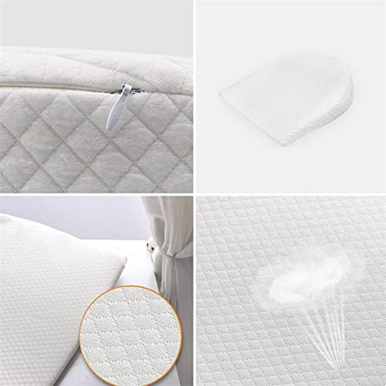 Almohada De Cuña,Almohadas De Cuña para Adultos Almohada De Cuñas Reflujo Almohadas para Dormir De Espuma con Memoria Lenta Inclinación Posición del Colchón Almohada De Reflujo Ácido,Cuña De