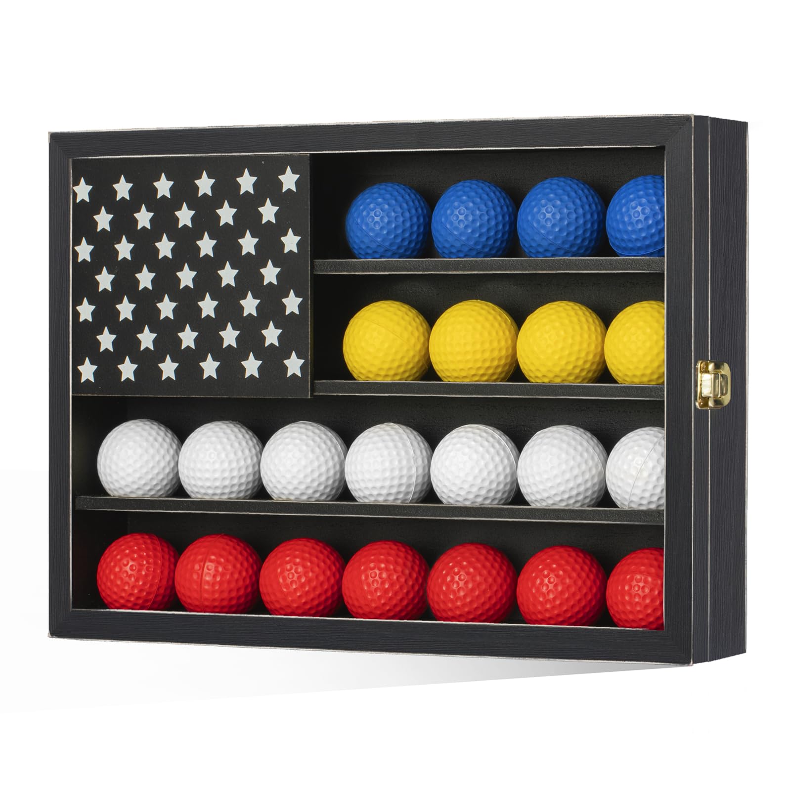 Retro Golf Ball Display Case Holds 22 Balls, 11