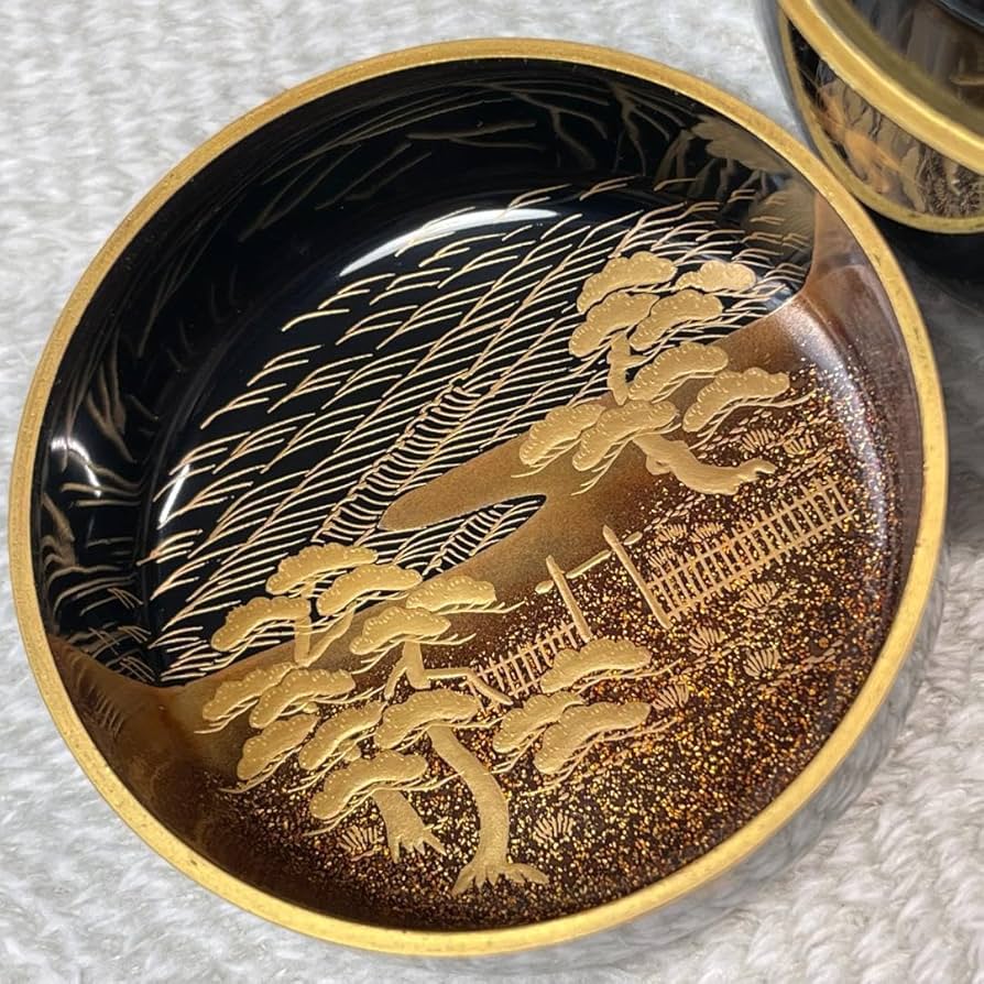茶道具 須磨蒔絵内梨地大棗 茶道具須磨蒔絵内梨地大棗