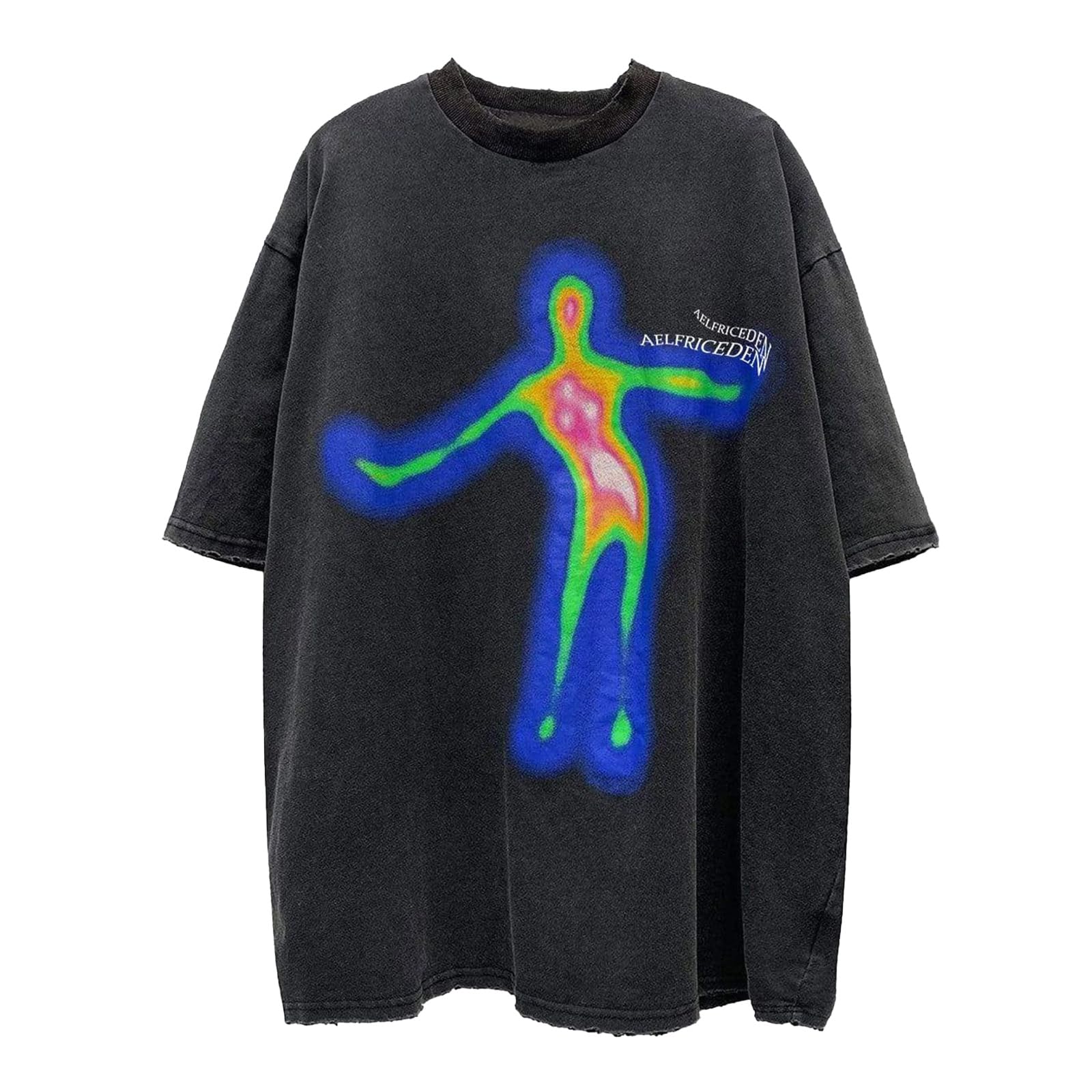 Aelfric Eden Mens Hipster Print Oversize Shirts Short Sleeve Hip-Hop Tee T-Shirts Summer Loose Casual Harajuku Tops