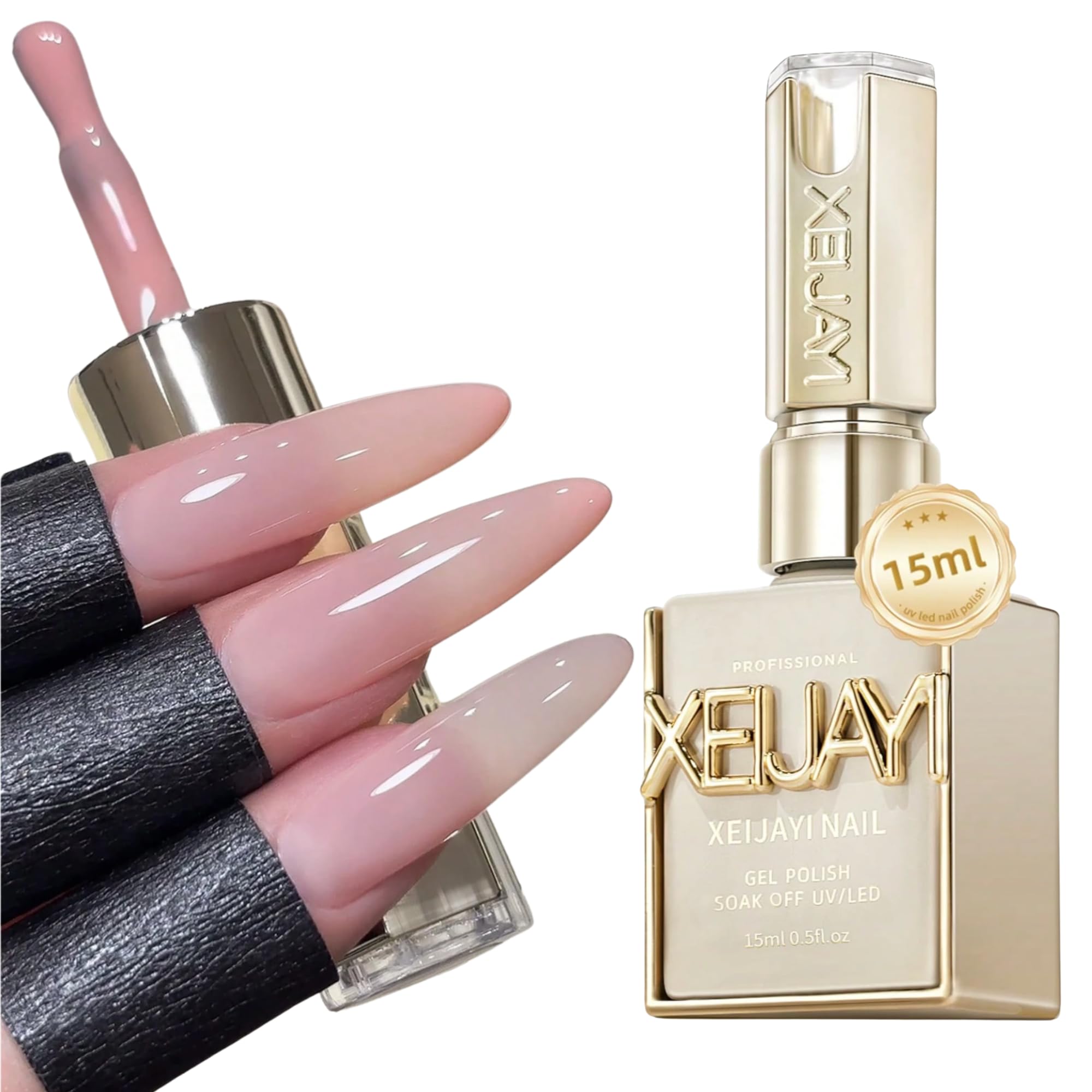 Amazon.com: Xeijayi Sheer Nude Pink Jelly Gel Nail Polish 15ml M