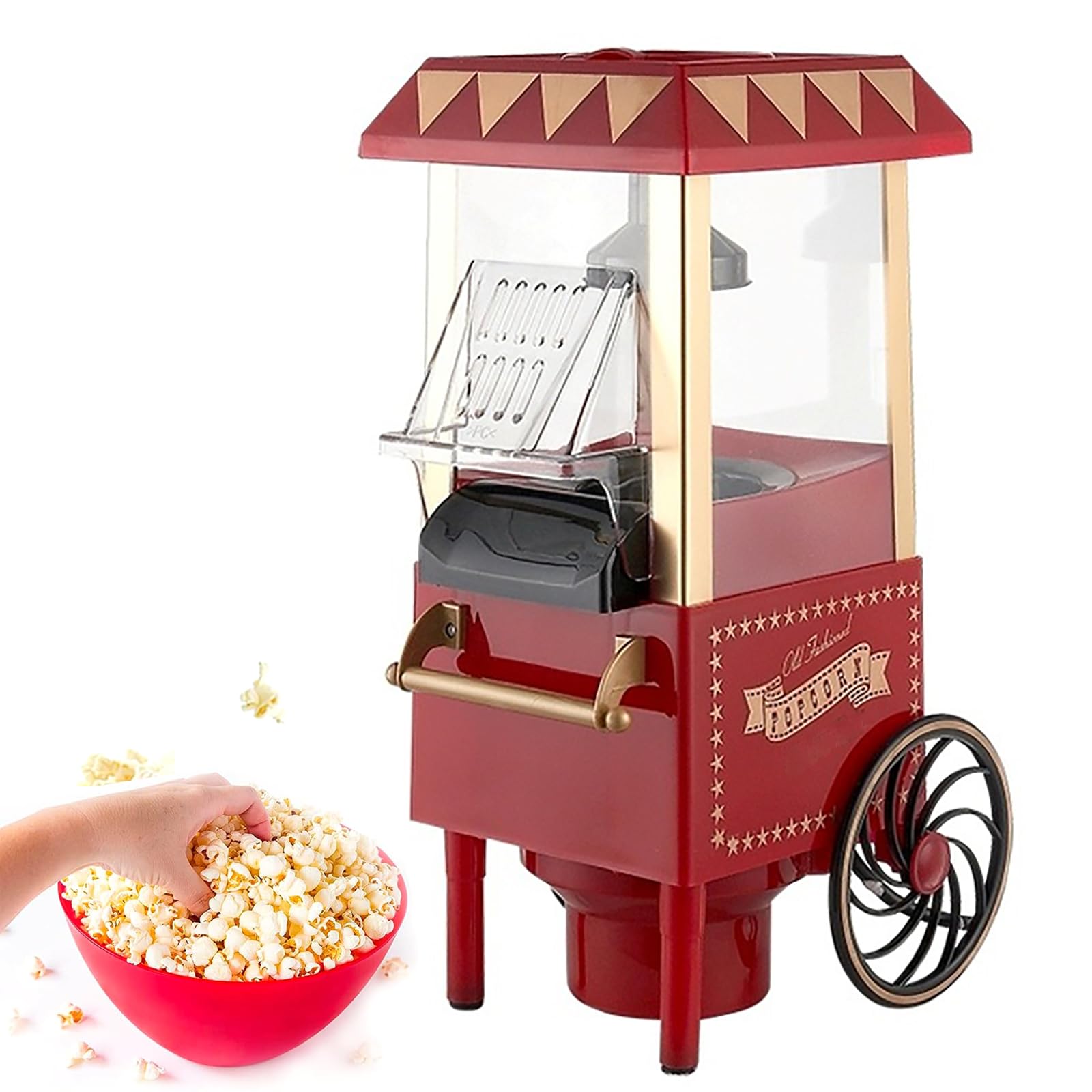 Macchina per Popcorn Ad Aria Calda Domestica, Macchina per Popcorn Elettrica, Macchina per Popcorn Ad Aria Calda, Cottura Sana Ed Efficiente Senza Olio da 1100 W, Corpo Compatto, per Ufficio