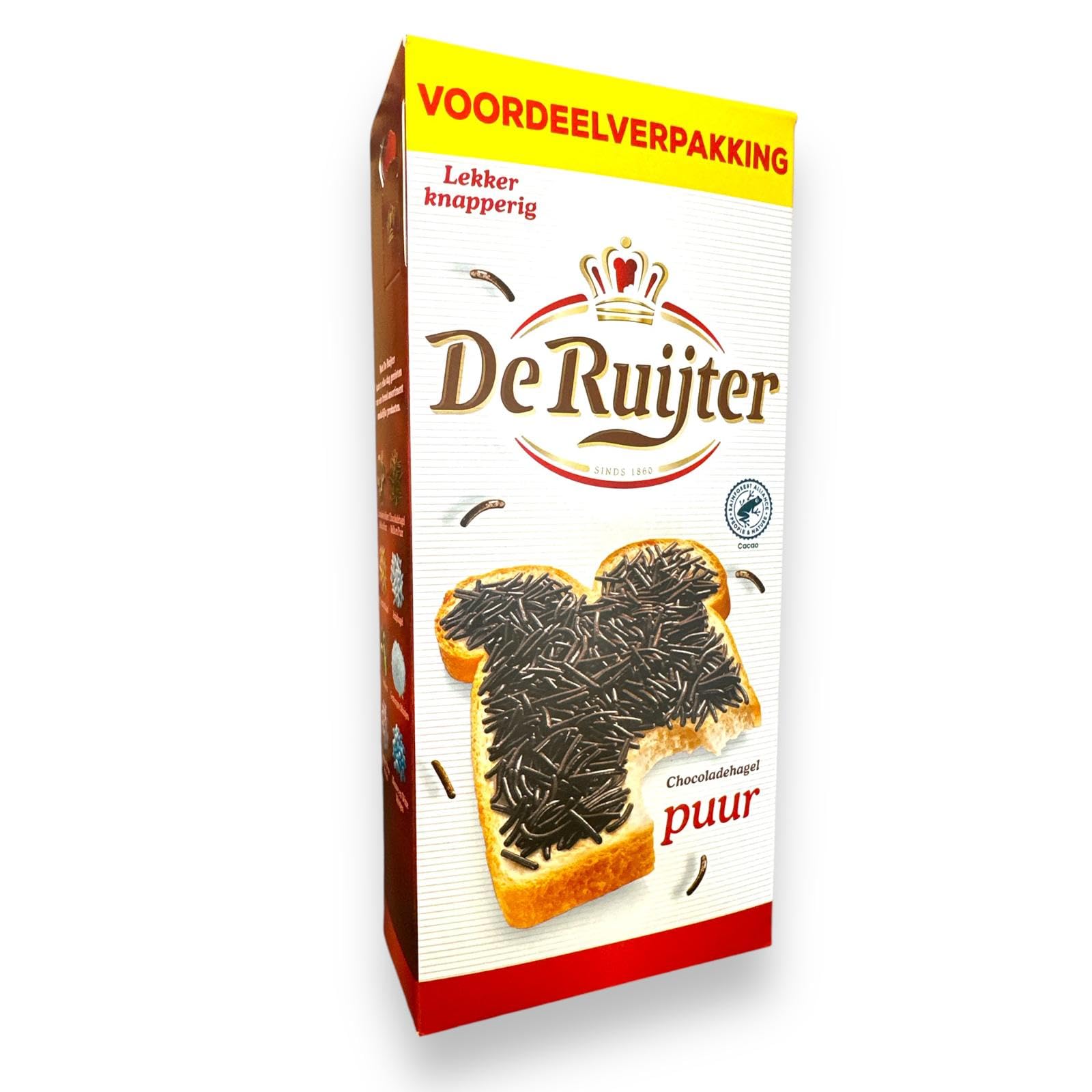 DE RUIJTER Chocoladehagel Puur Emballage économique XXL avec 610 g I Écrustement amer I Hagelslag des Pays-Bas